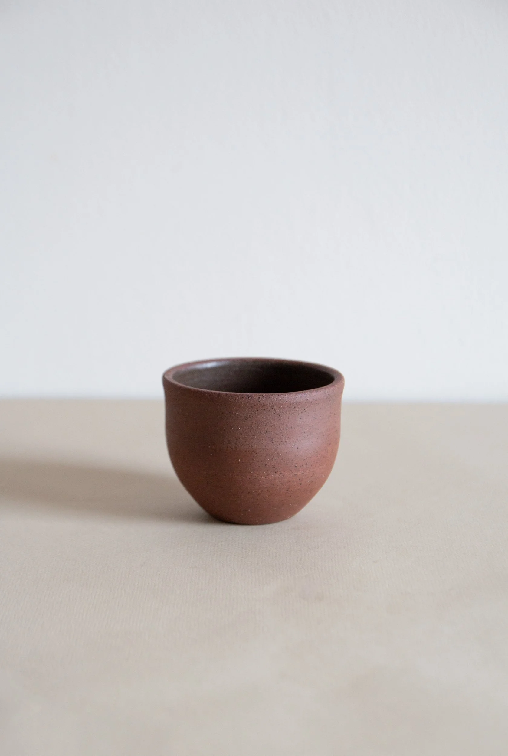 Flat White Cup in Raw Terracotta