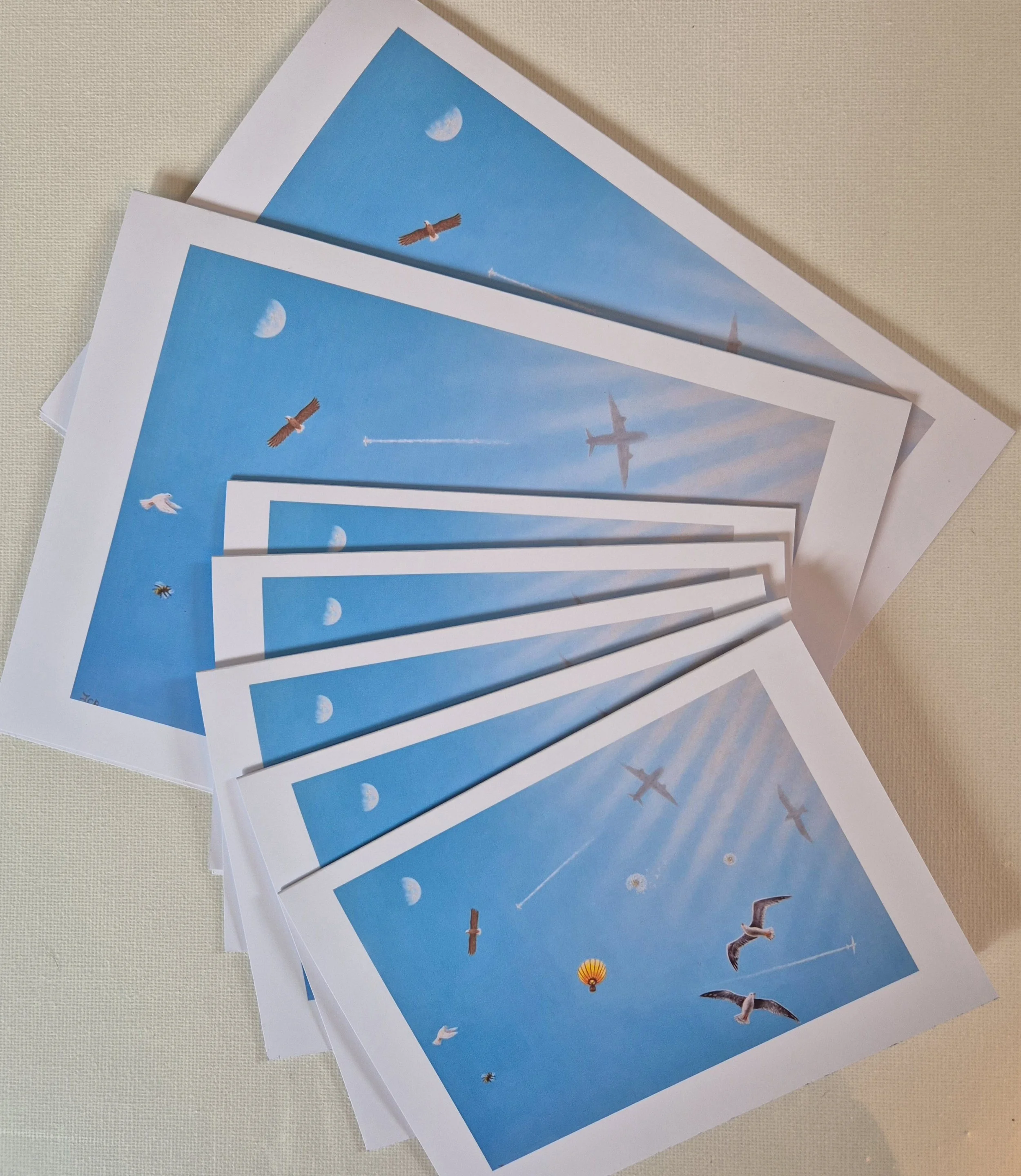 Up in the Sky Art Print Cards