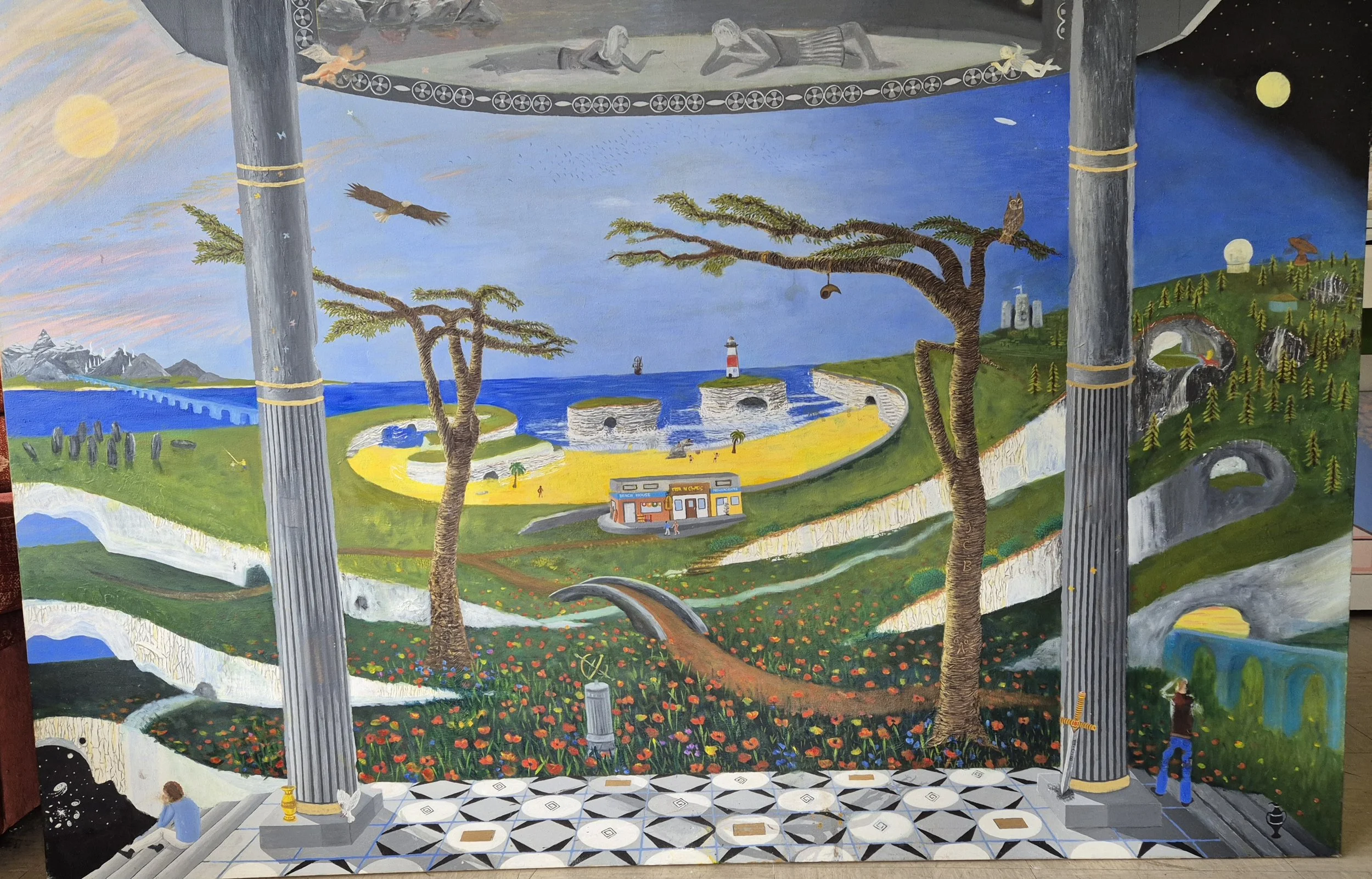 Unfinished Millennium: A 2001 oil painting by JC Barber. A living work in progress acting as the epilogue to The Millennium Mythos Trilogy