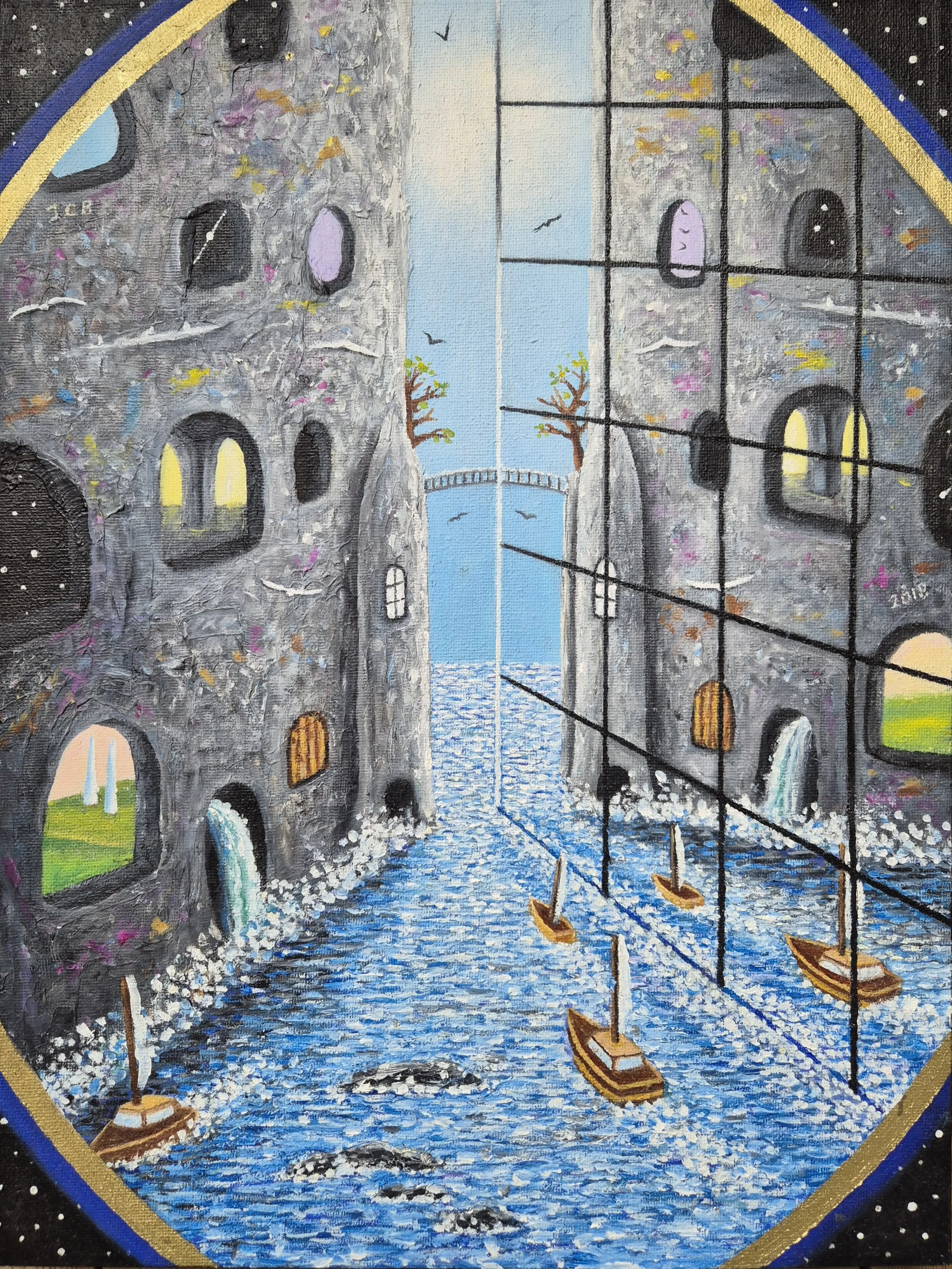 Mirrored' (2-Spirits2) Oil on canvas