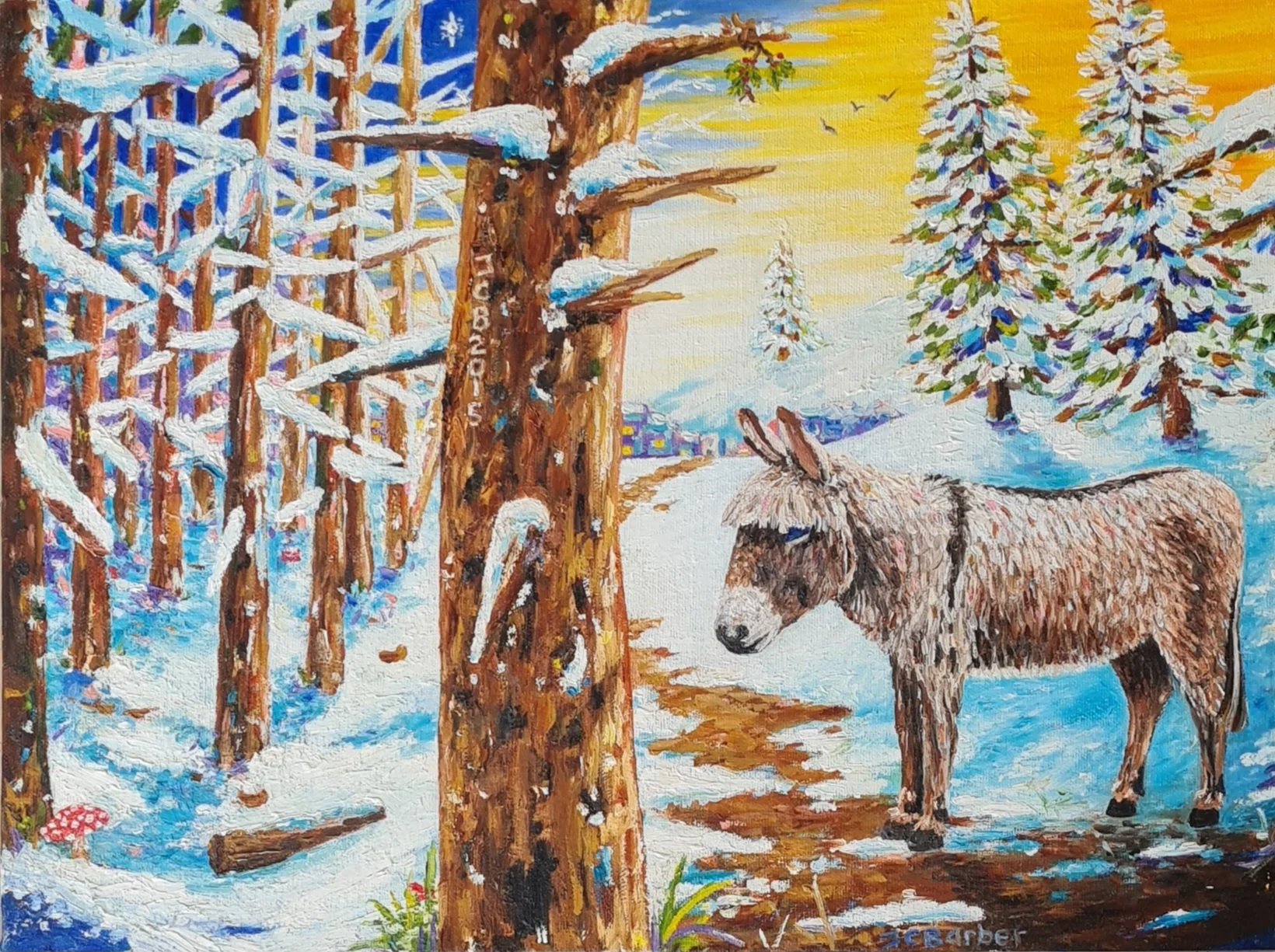 Little Donkey'  Oils on canvas.  SOLD
