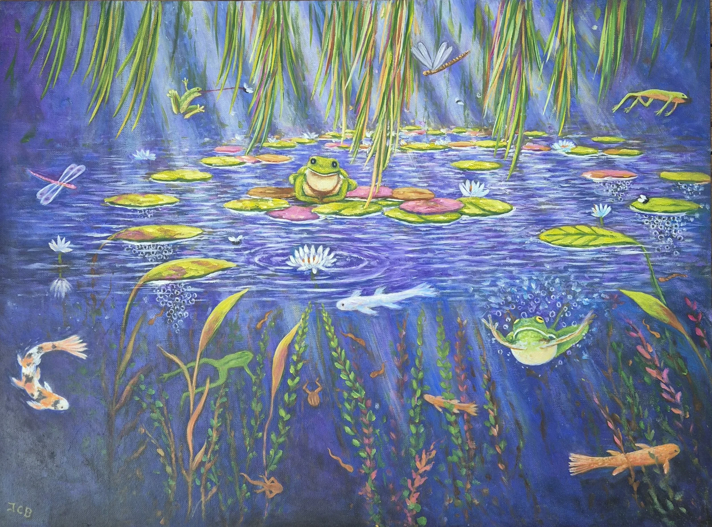 Frog Chorus. Oils on canvas