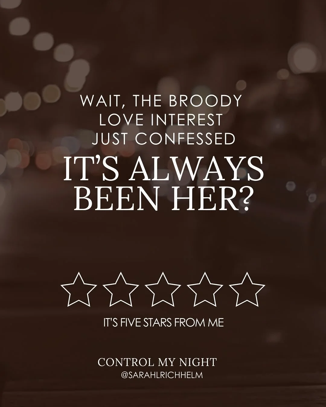 🤎 Control My Night is a new adult urban / paranormal fantasy romance that mixes m&agrave;fia and the supernatural in a modern-day, reimagined Prague. You can read it now anywhere online and on KindleUnlimited

⛓️&zwj;💥 supernaturals forced to work 