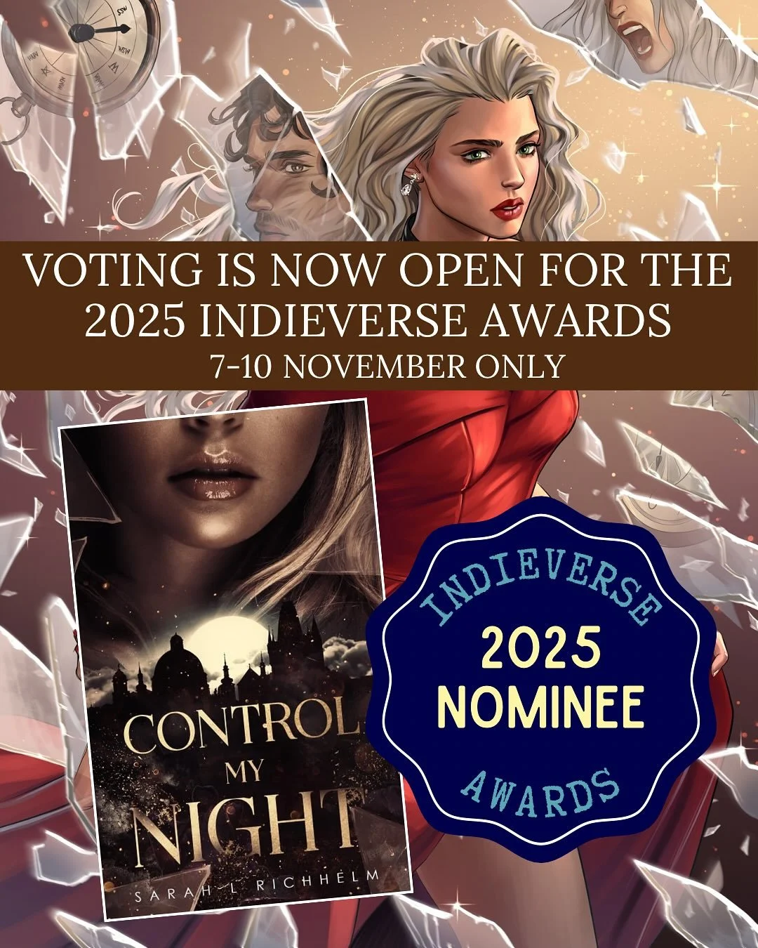 CONTROL MY NIGHT NEEDS YOUR HELP 🤎

Control My Night has been nominated in TWO book categories in this year&rsquo;s Indieverse awards:

- Memorable Mentor (Steadman)
- &ldquo;Couldn&rsquo;t put it down... it was that good&rdquo;

If you&rsquo;ve rea