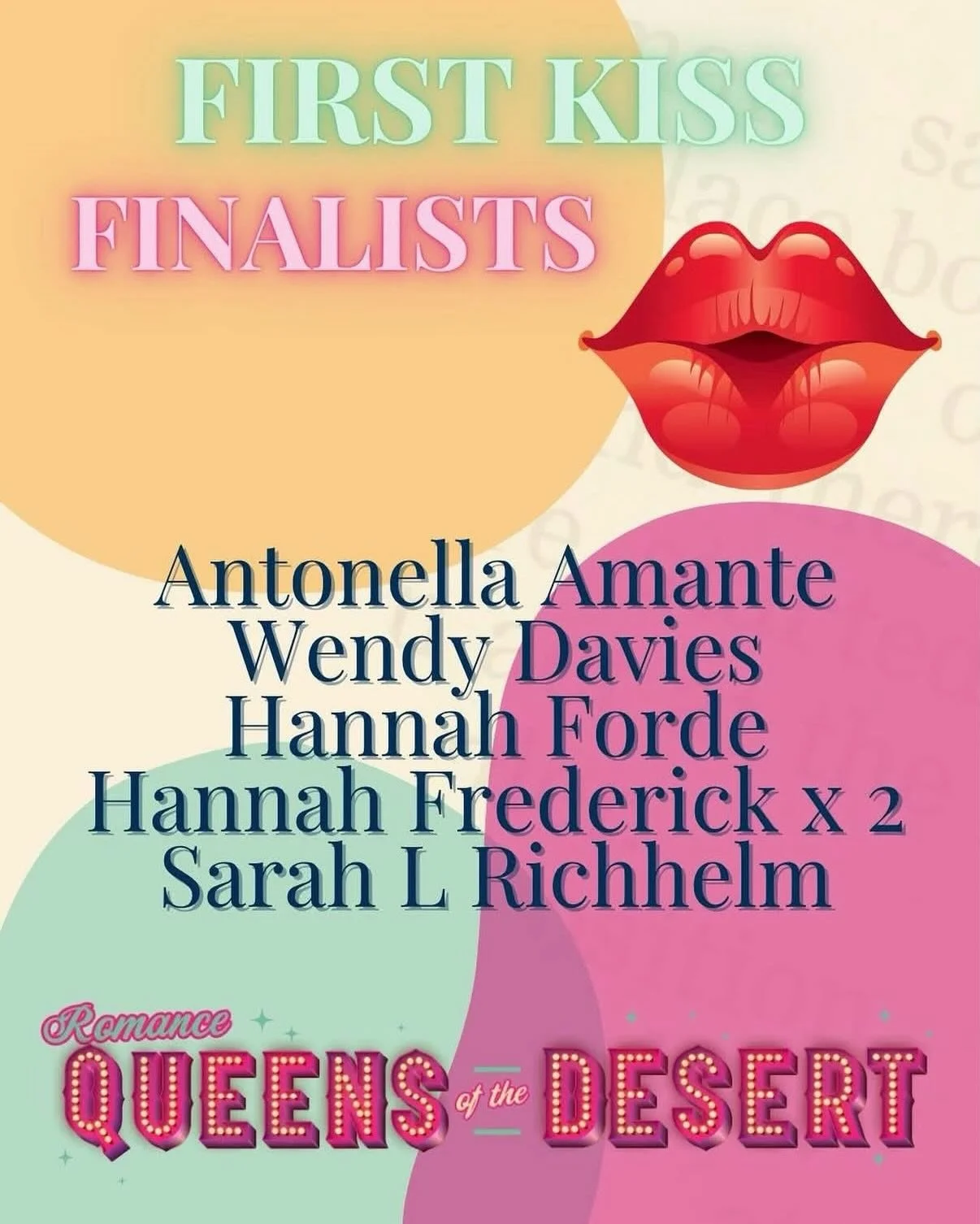 MWAH 💋 So happy to announce that I&rsquo;ve been short-listed in the @rwaaus First Kiss competition! 

Thank you to all the judges and their most incredible feedback, and congrats to the other finalists 🩶