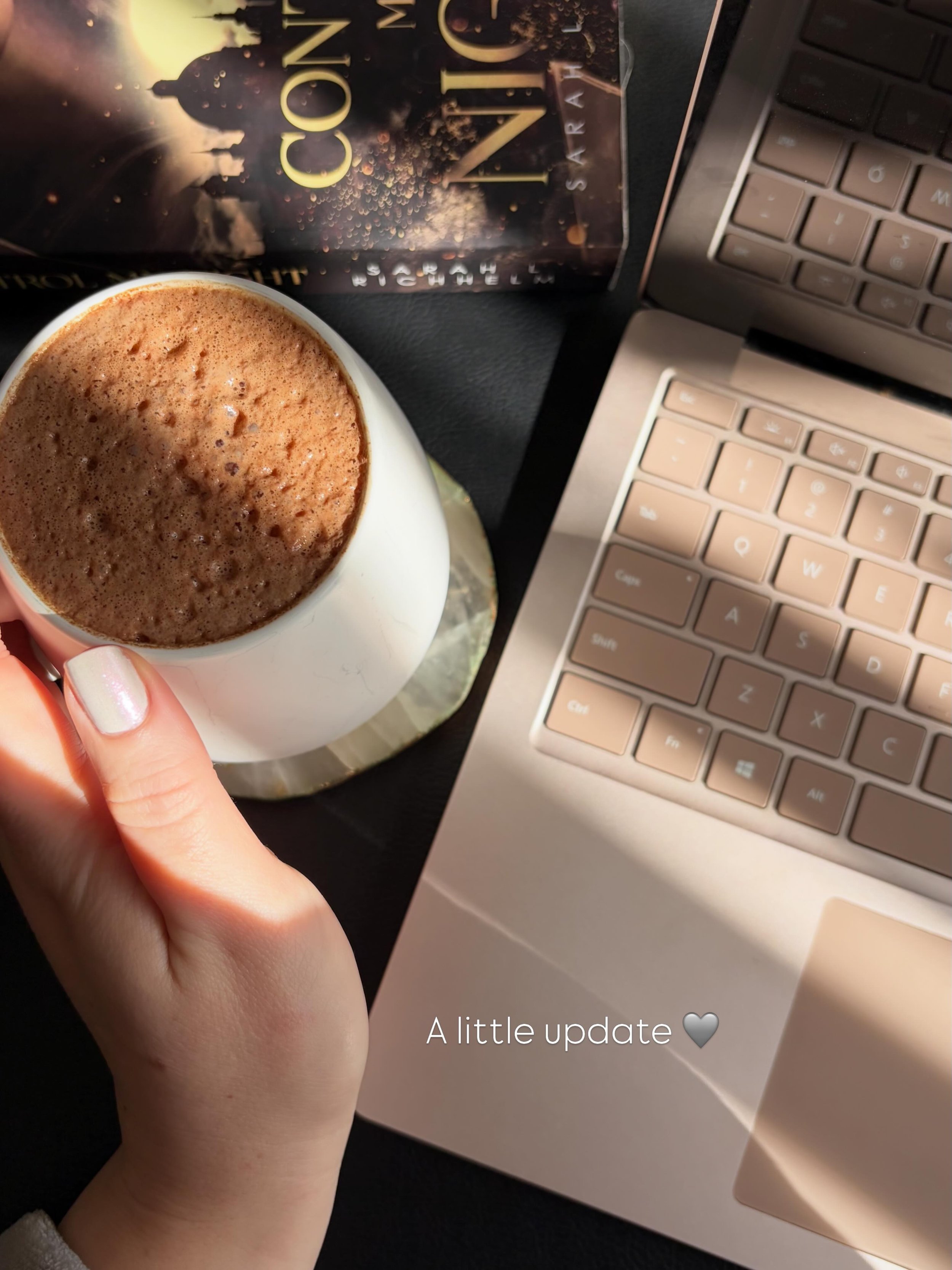 Quick proof of life update! A few sick days in bed meant I was able to spend some time finishing Off Campus (obsessed) and beta reading for @nicolerowles_writing (also obsessed). My emails are overflowing with fun things that I can&rsquo;t wait to sh