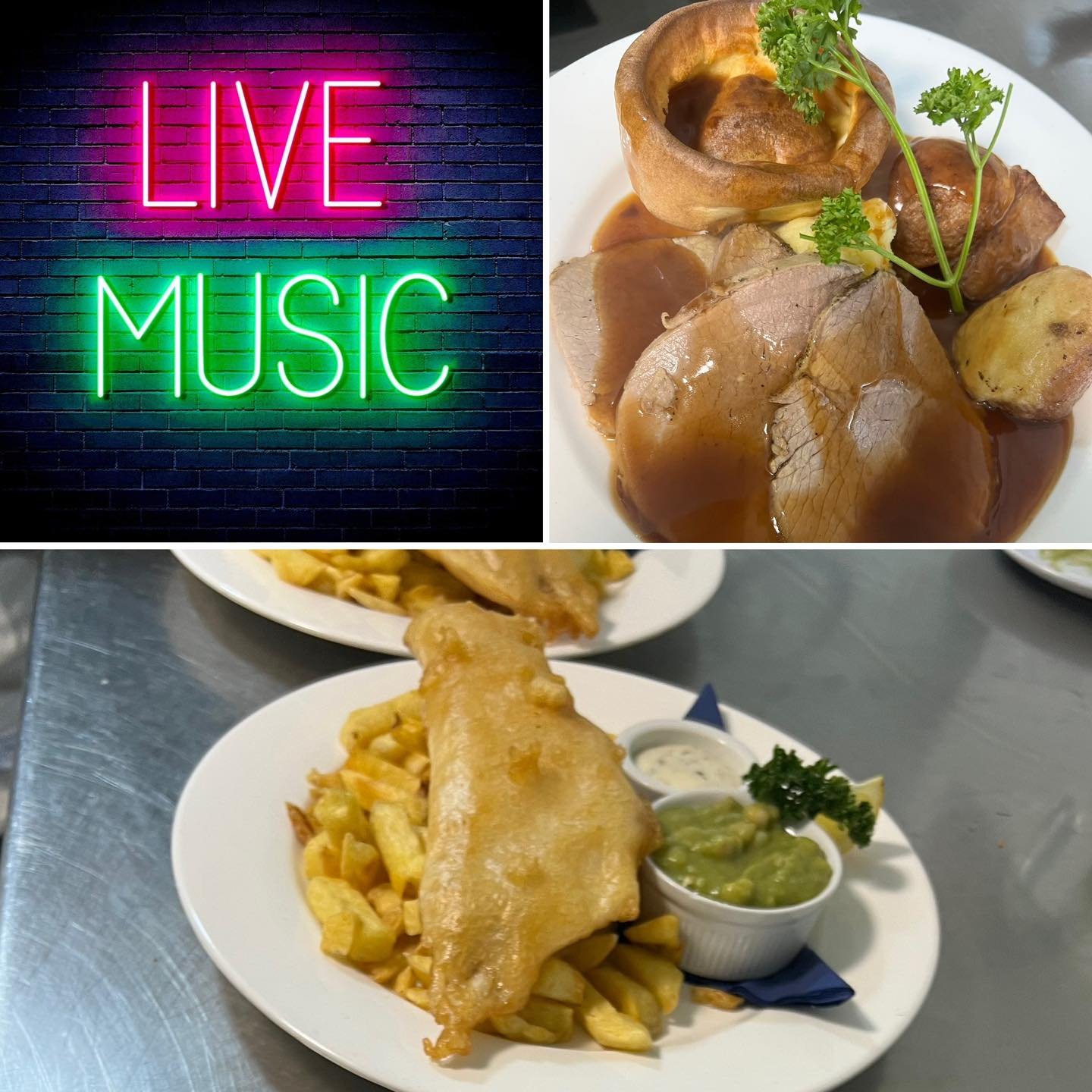 This weekend at The Bee 🐝 

Tonight: Fresh Fish &lsquo;Fryday&rsquo; Get in touch to book a table or takeaway! 

Saturday: Party Night at The Bee featuring live music from Arthur Bryn 🎶 

Sunday: Traditional Sunday lunch served from Midday to eat i