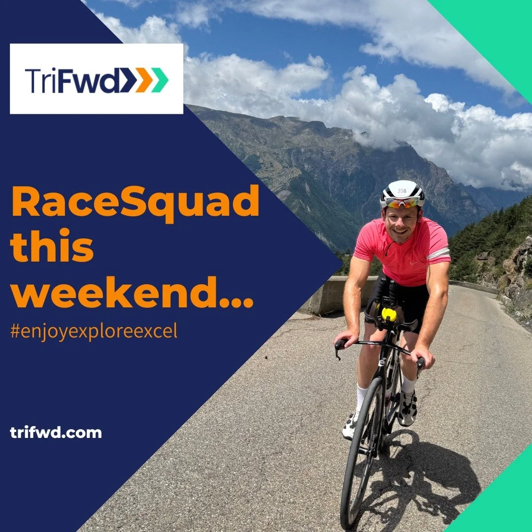 This Weekends RaceSquad action&hellip; a big good luck to&hellip;

1️⃣ Mike East lines up for the big showdown with his mates Fin and Dom @ironman_uk 70.3 Weymouth

2️⃣ @alex__painting also lines up in Weymouth for his second ever Middle Distance aft