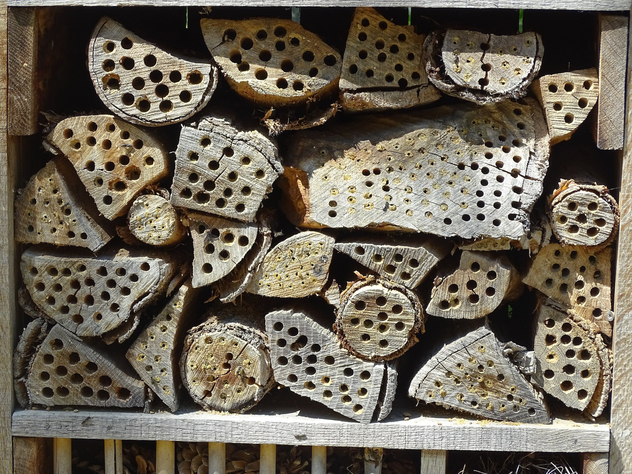 Bug hotel, Oakfield Gardens Crematorium, Central Bedfordshire
