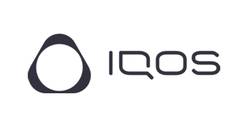 IQOS logo with a stylized black and white teardrop shape and the word 'IQOS' next to it HIGH RESOLUTION VECTORIAL FREE DOWNLOAD