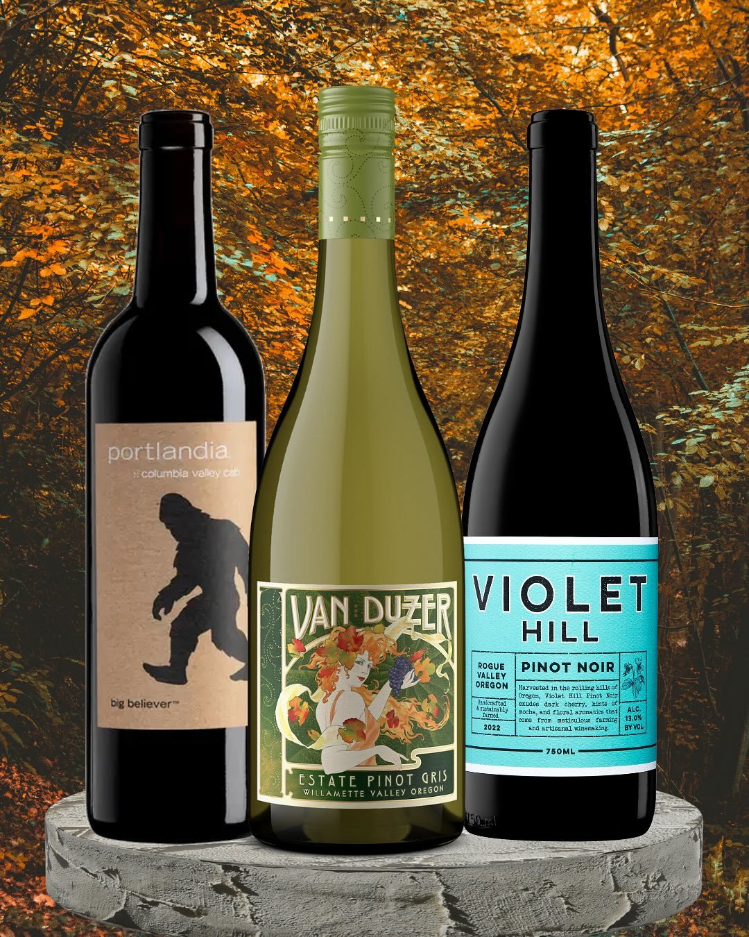 Join us tonight, Friday, October 10th from 4&ndash;6 PM for our Washington &amp; Oregon Tasting!
We&rsquo;re exploring the best of the Pacific Northwest with:
&bull; Portlandia Cabernet Sauvignon &mdash; a bold red from Washington&rsquo;s Columbia Va