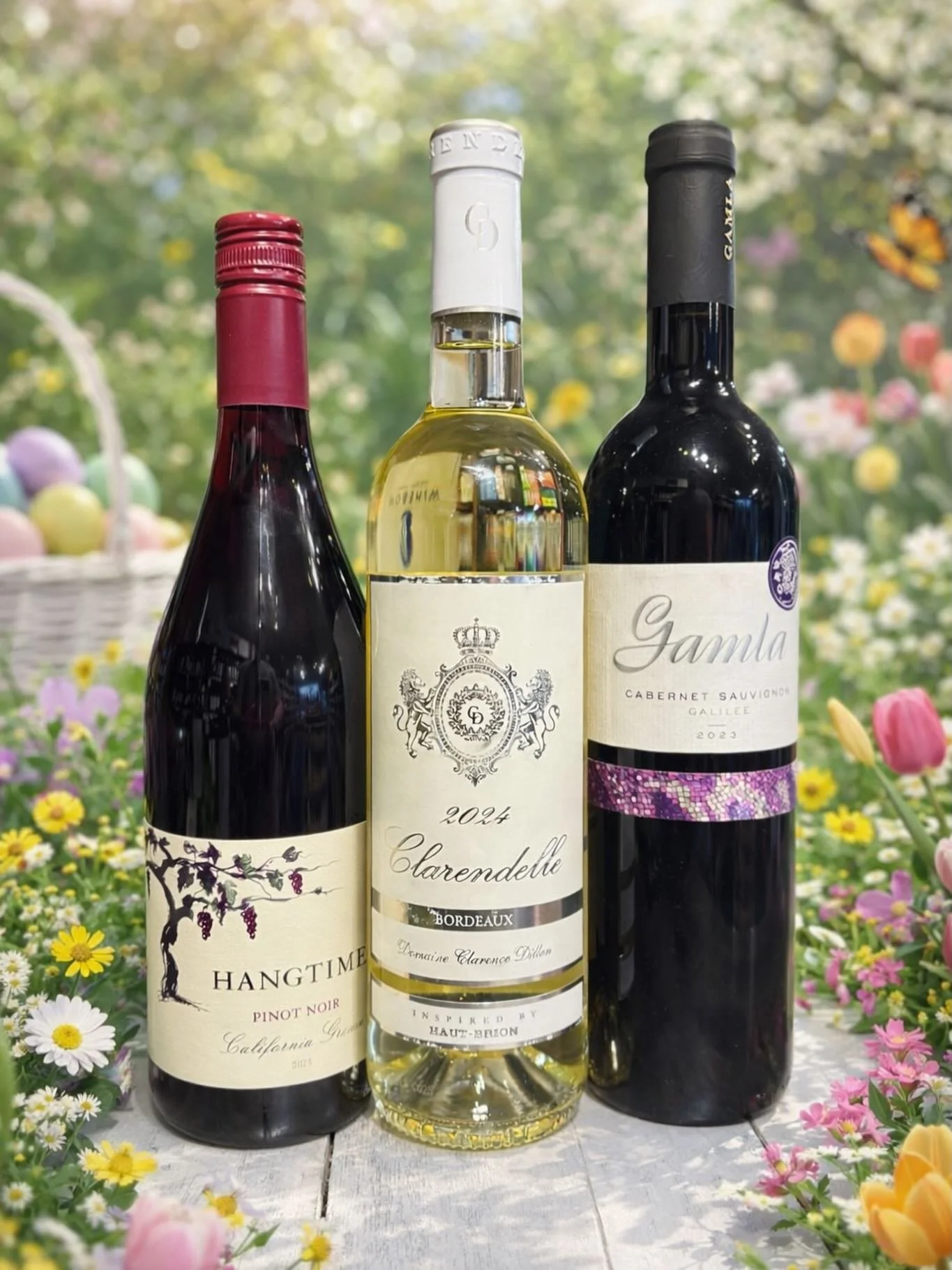 Join us tomorrow (4/3) from 4-6PM for our wines for Easter and Passover tasting! Featuring Hangtime Pinot Noir, Clarendelle Bordeaux Blanc and Gamla Cabernet Sauvignon. Receive 20% off these select items when you participate in the tasting, we&rsquo;