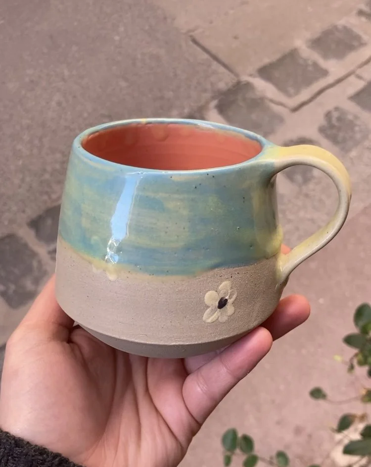 🍀 mug fleuri - bleu 🍀