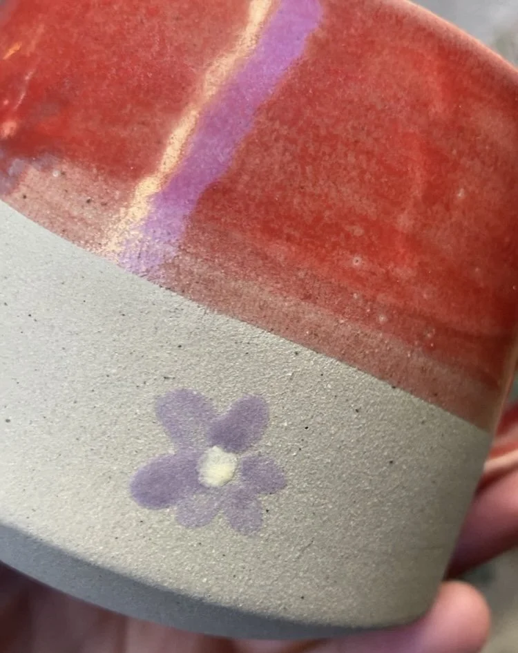 🍀 mug fleuri - rouge 🍀