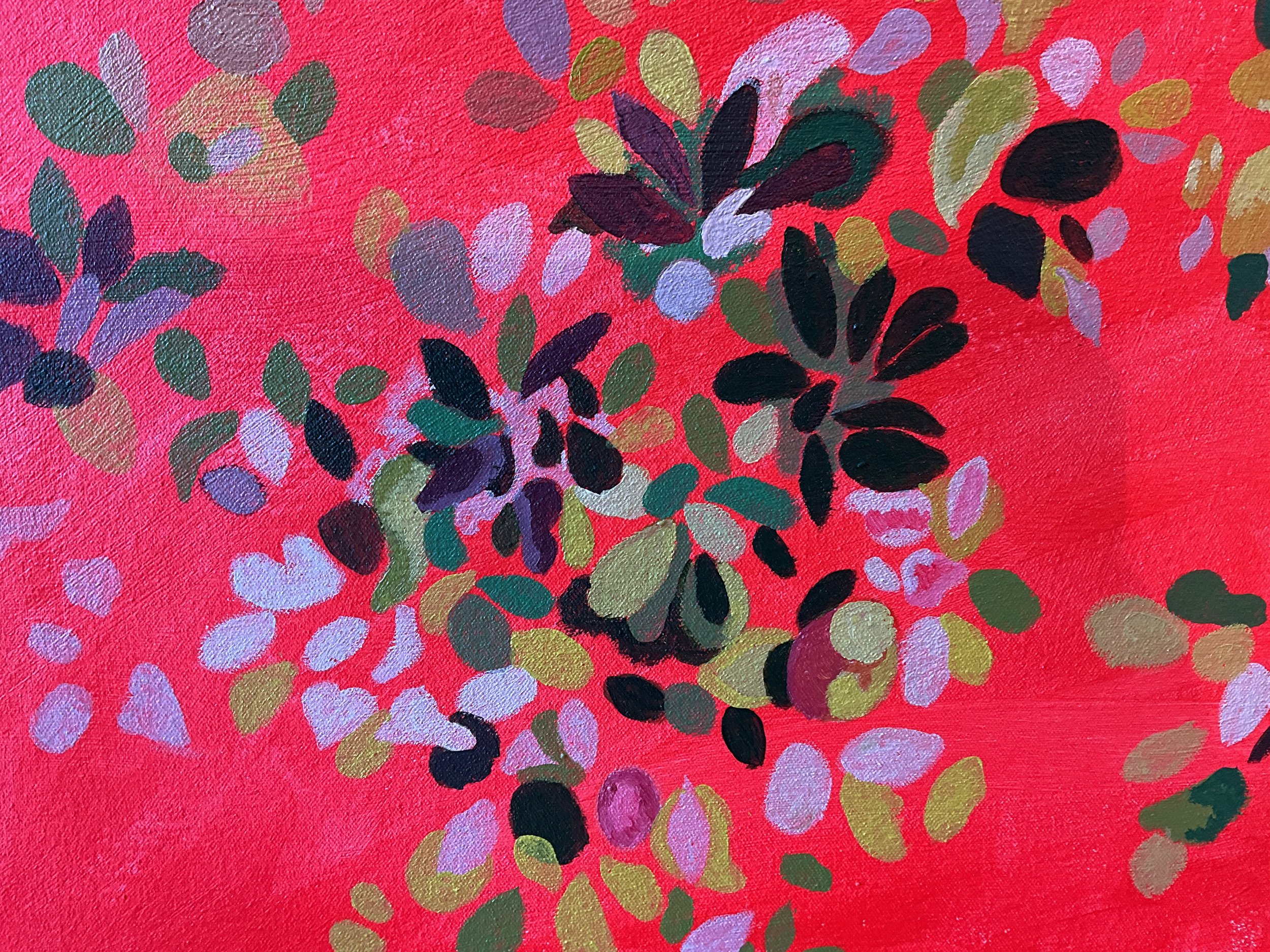 Close up of Untitled,
50 x 50 cm Acrylic on canvas, 2024.