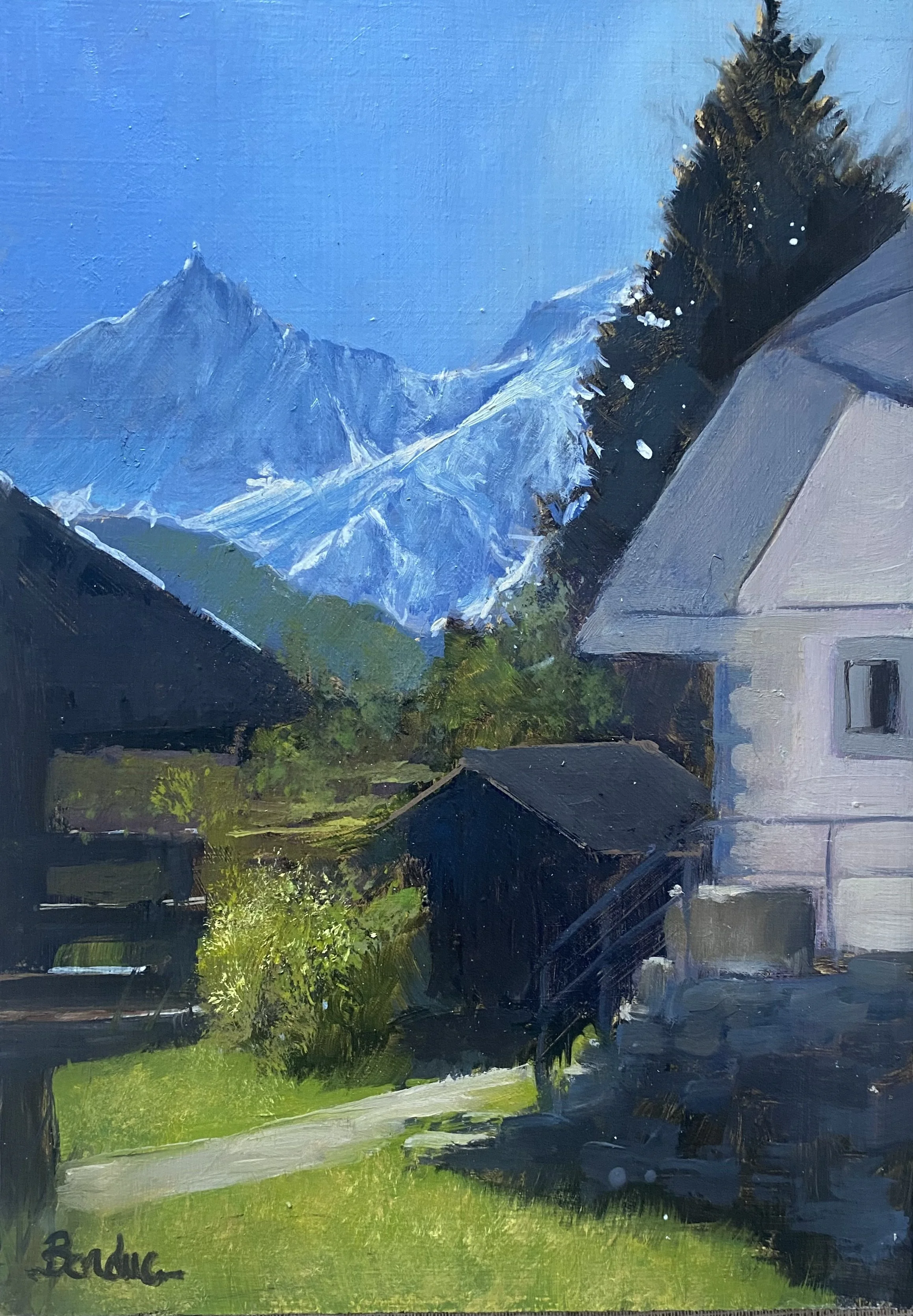 L'aiguille du Midi depuis Vaudagne 20 x 30 cm
