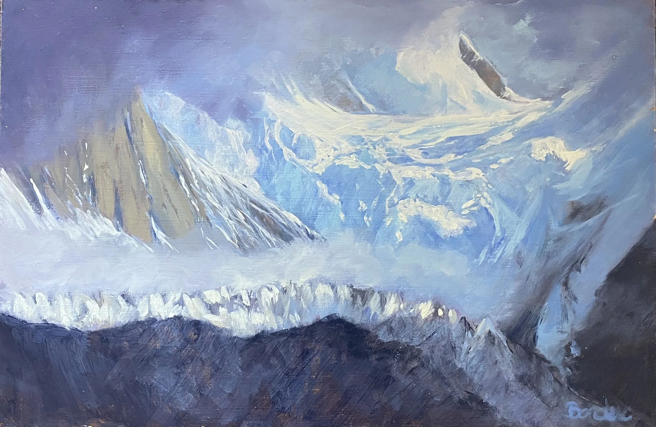Lumiere tamisee sur la combe Maudite. 27 x 42 cm