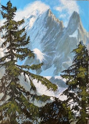 Les Drus et la Verte.
Huile sur plaque 30 x 45 cm
SOLD