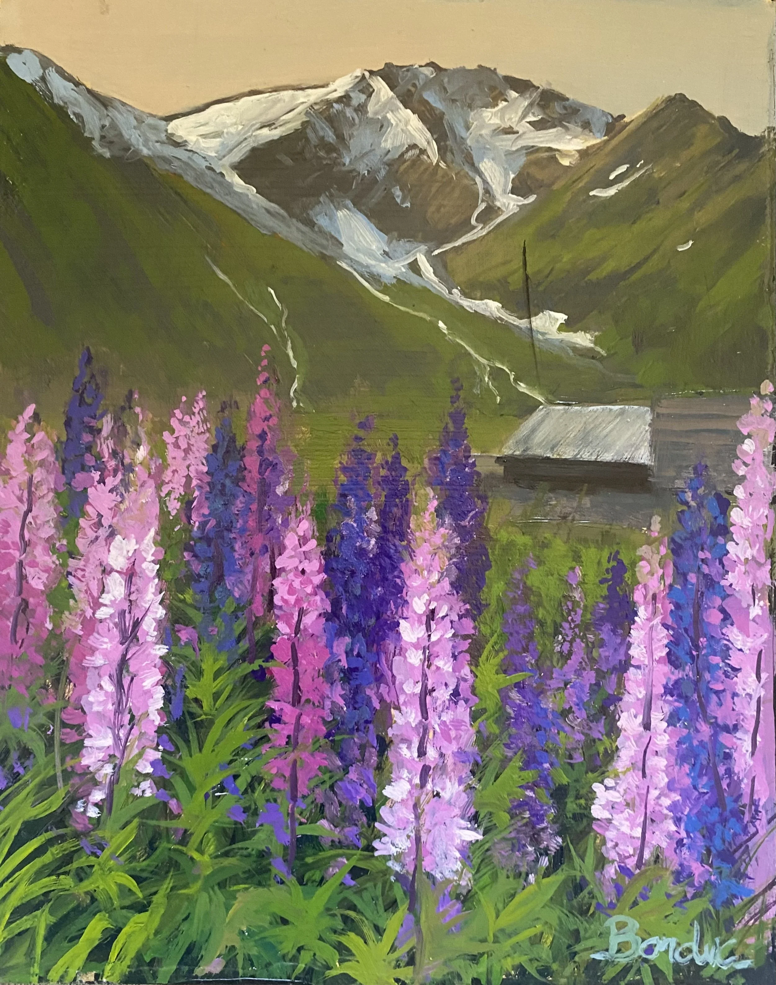 Lupins a Miage 25 x 20 cm Sold