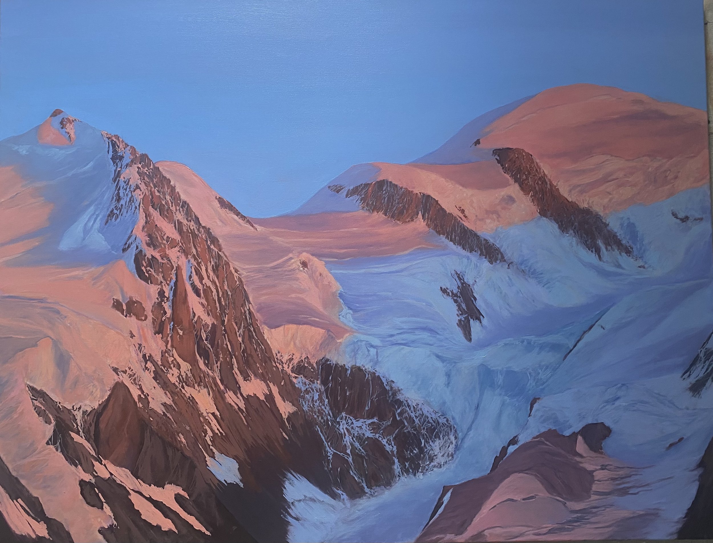 Mont Blanc enflamme. 116 x 89cm