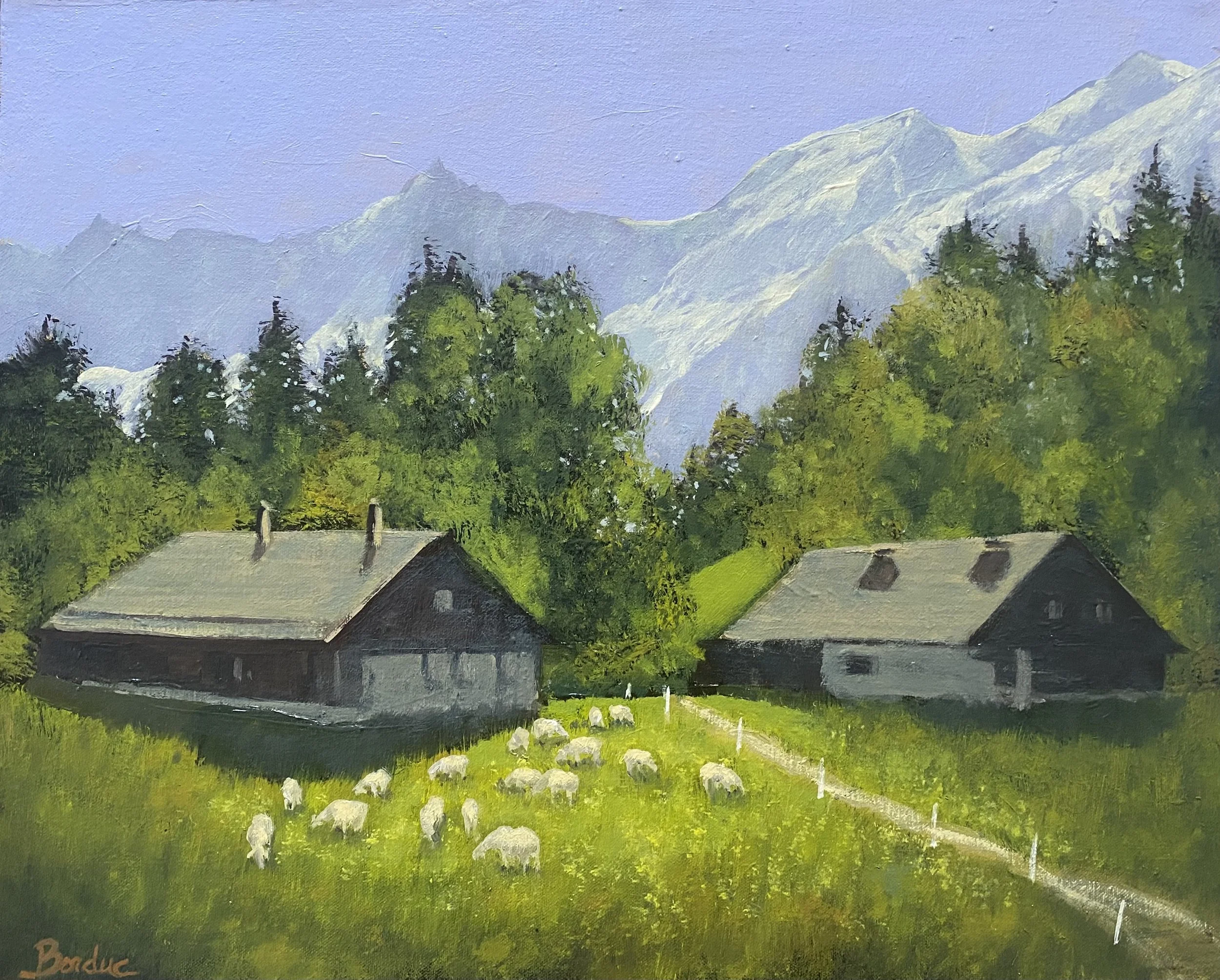 Scene pastorale a Charousse 41 x 50 cm Sold