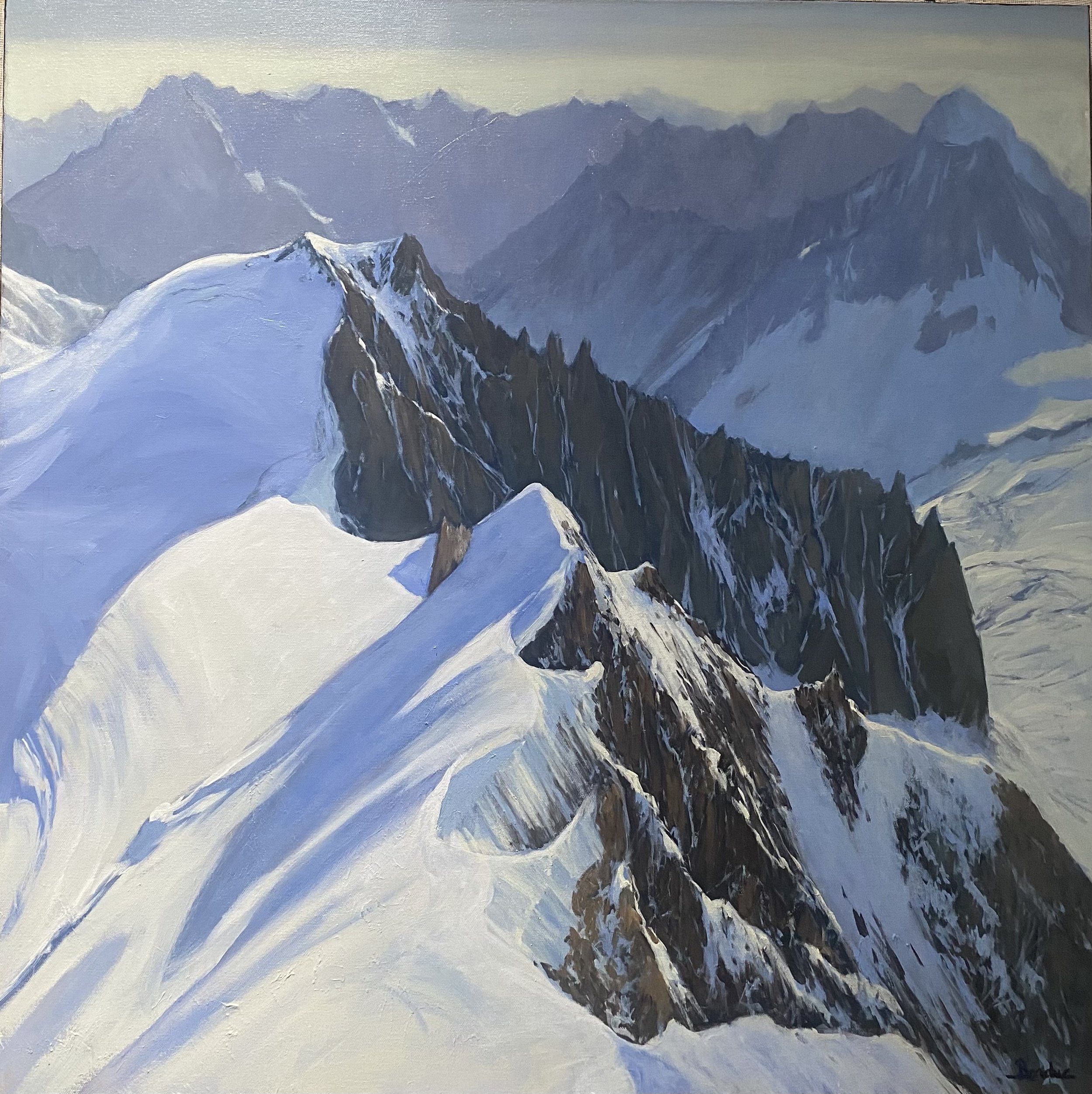 Lumiere sur les sommets. 80 x 80 cm Sold