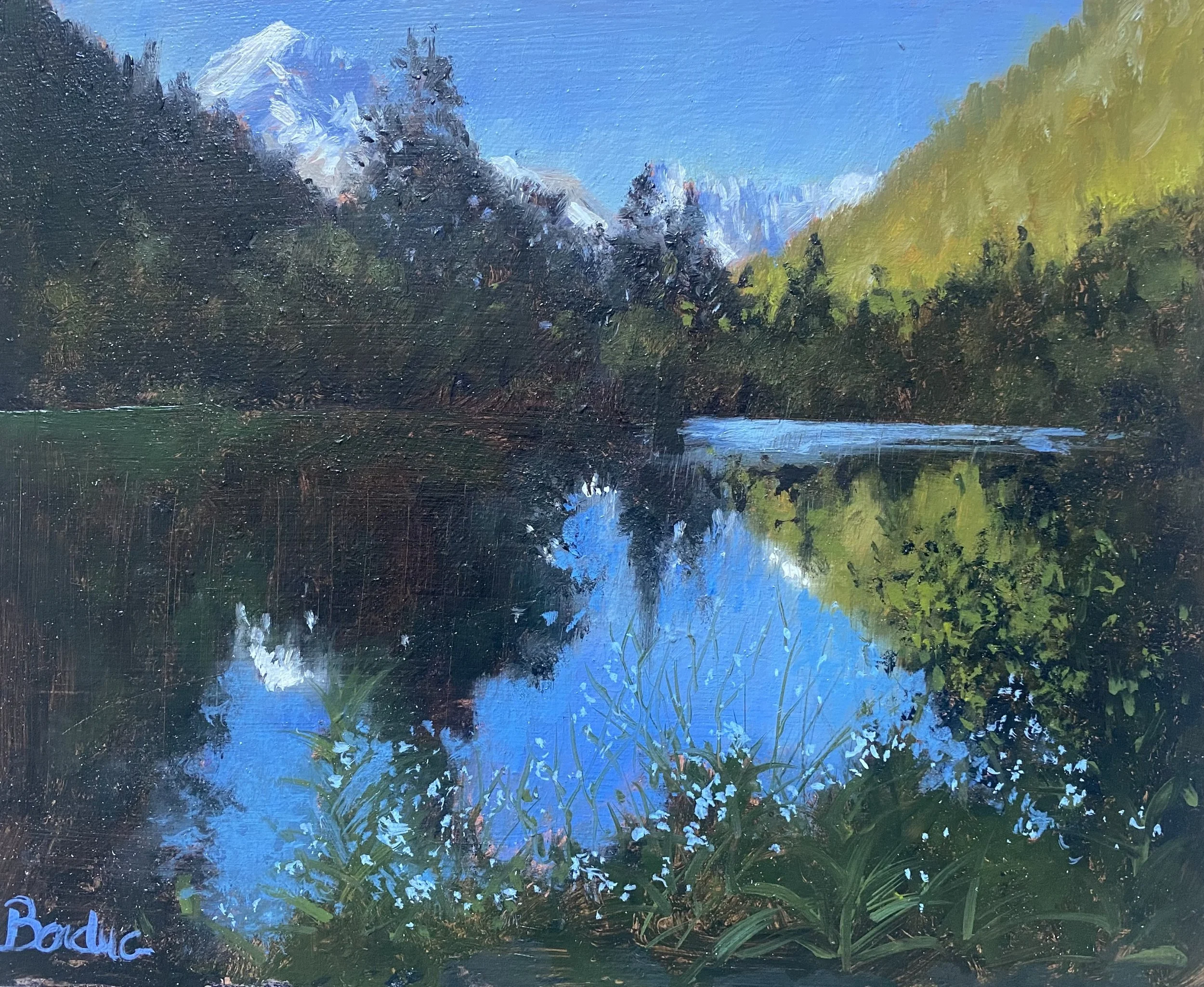 Fin de journee au col des Montets. 22 x 27 cm