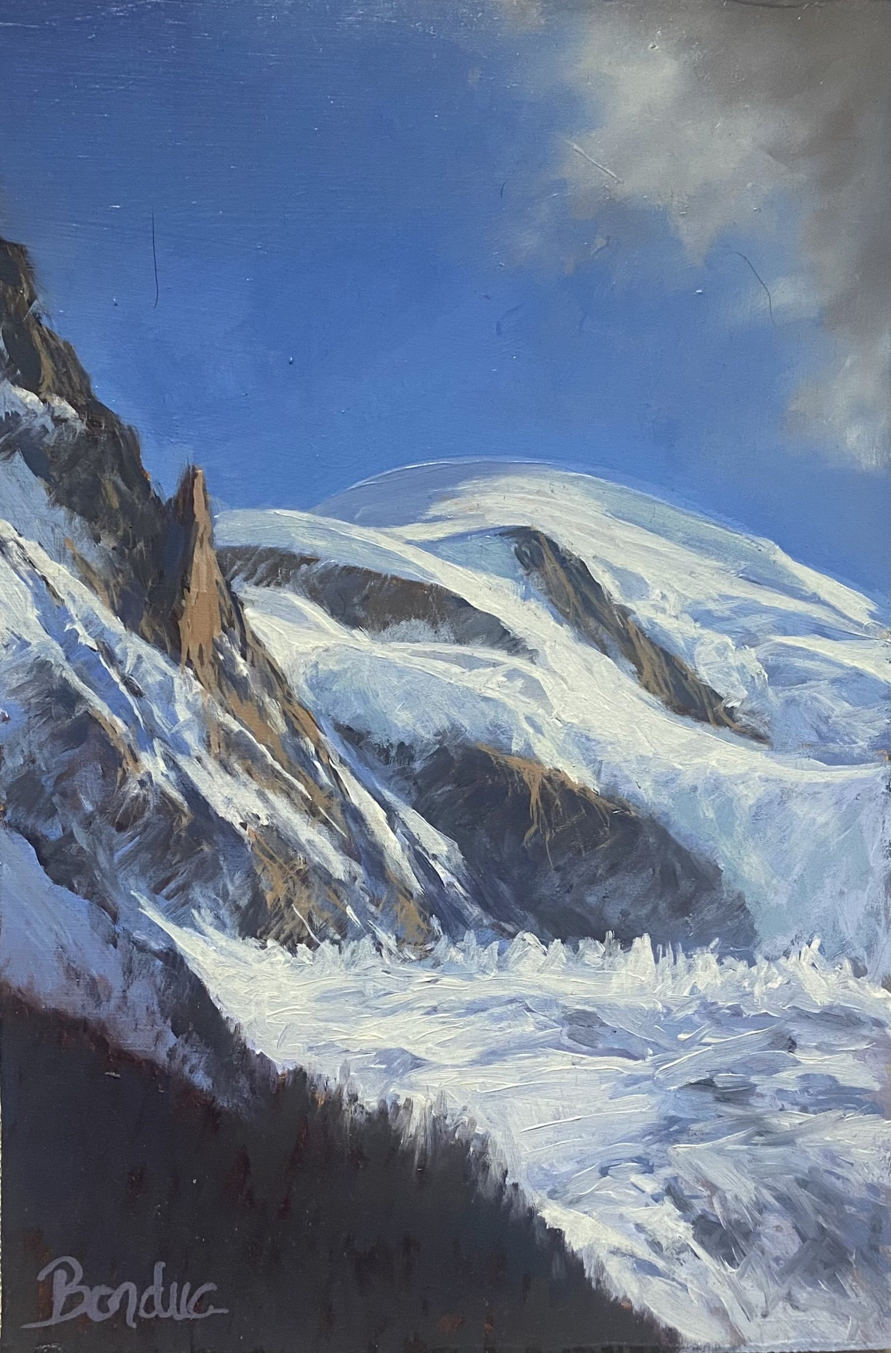 lumiere du jour sur le Mont Blanc 20 x 30cm Sold