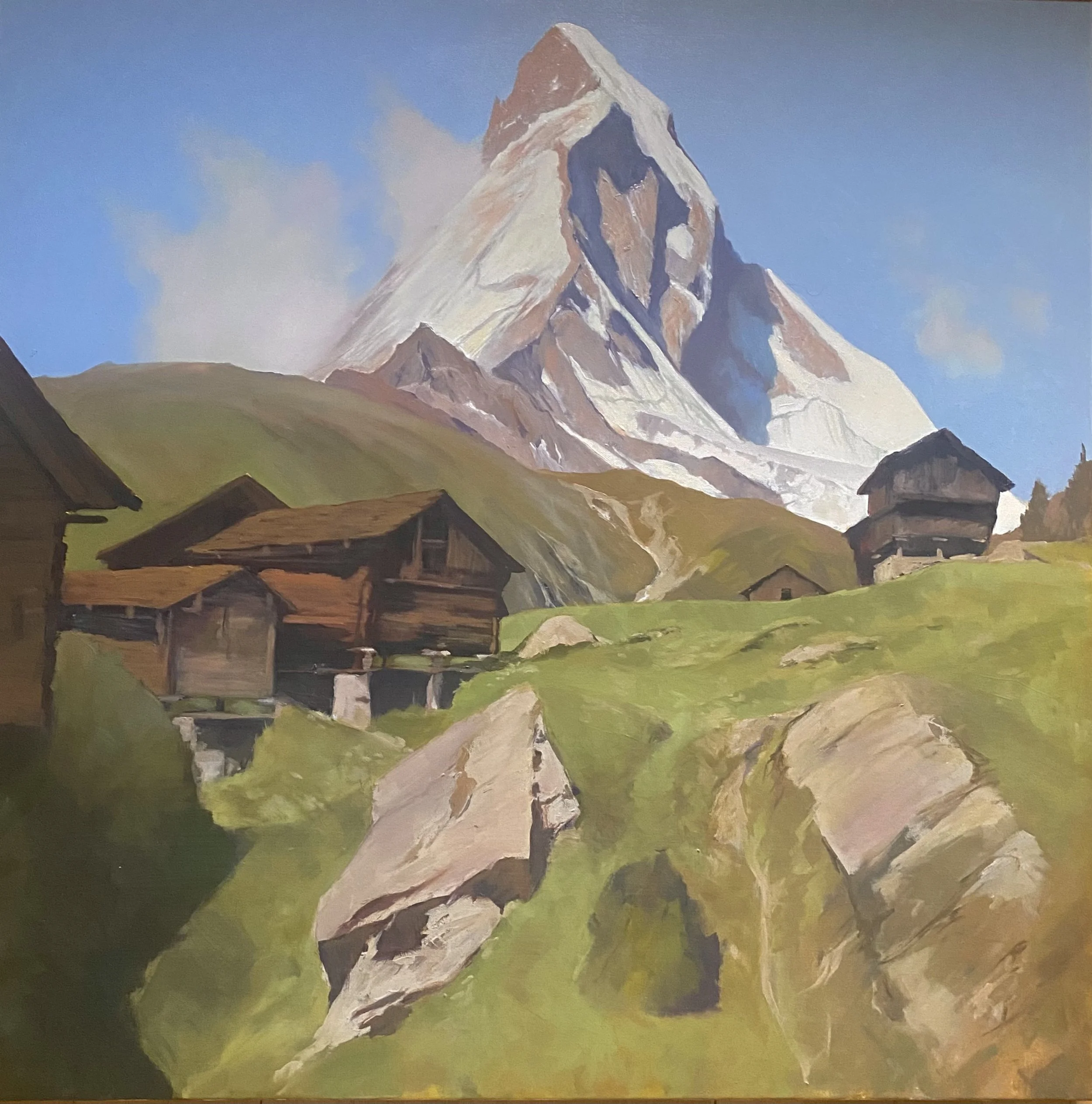 D'apres une toile de E Compton.  80 x 80cm