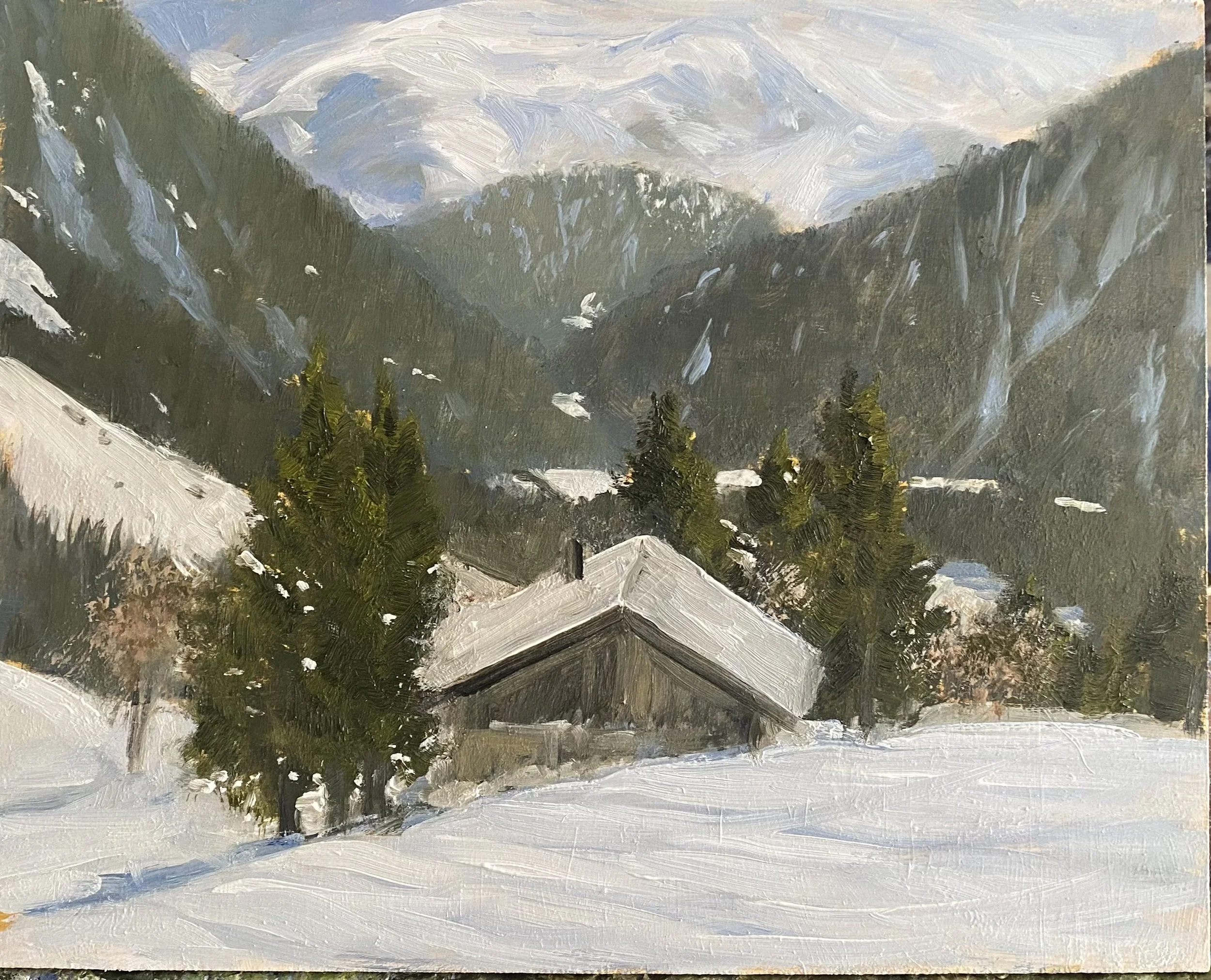 Au dessus de Hauteluce. 15 x 20cm