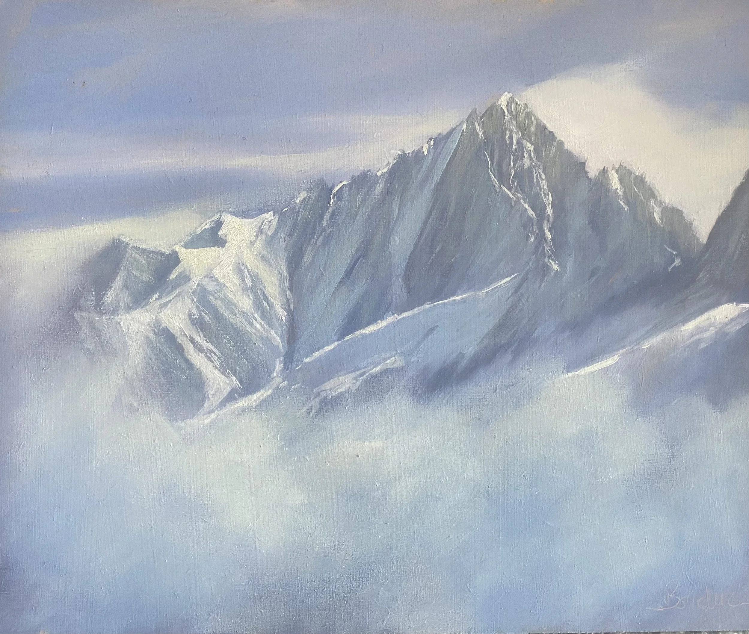 Les Drus et la Verte depuis les Houches. 25 x 30cm