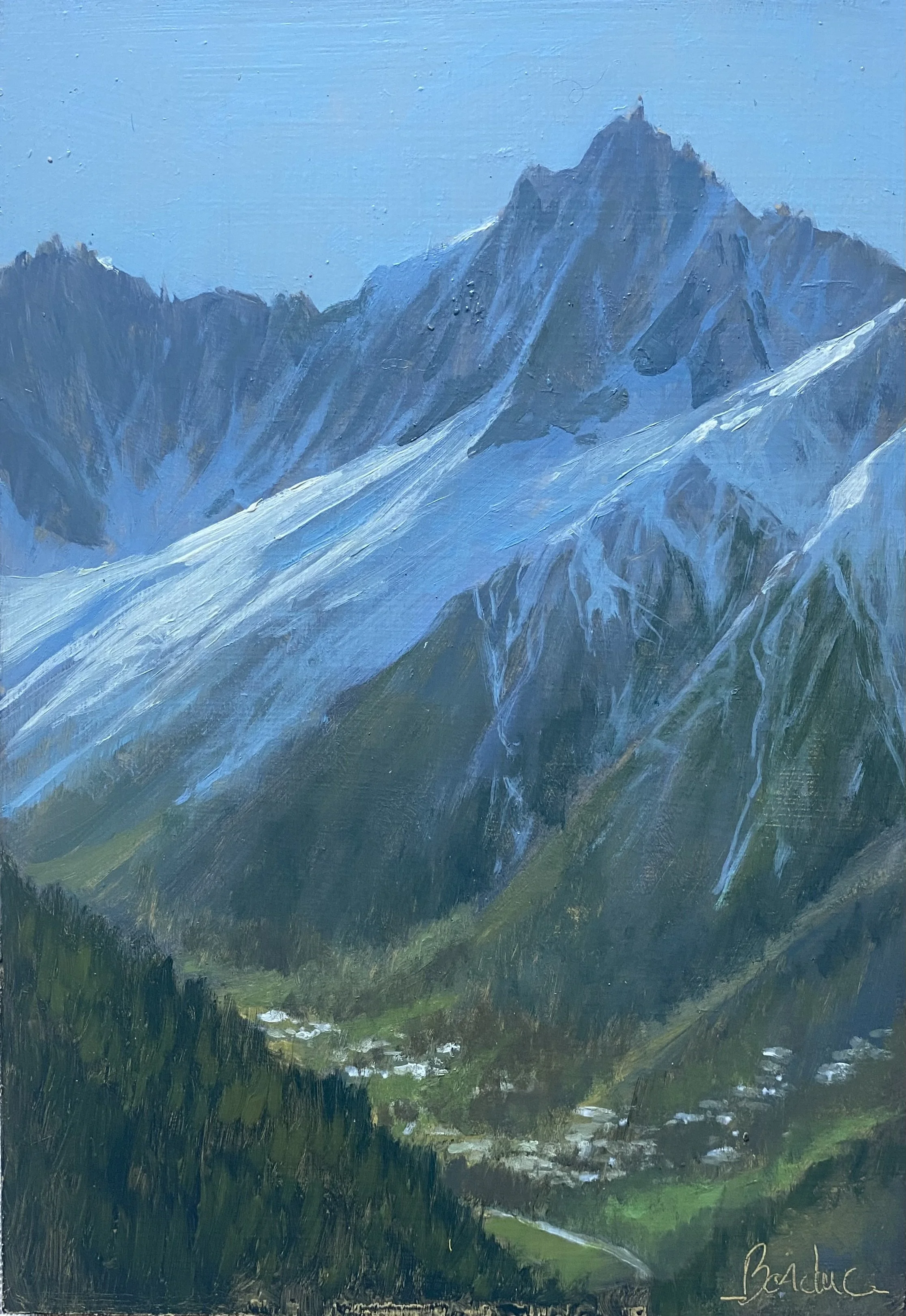 L'Aiguille du Midi et les Houches 30 x 20 cm