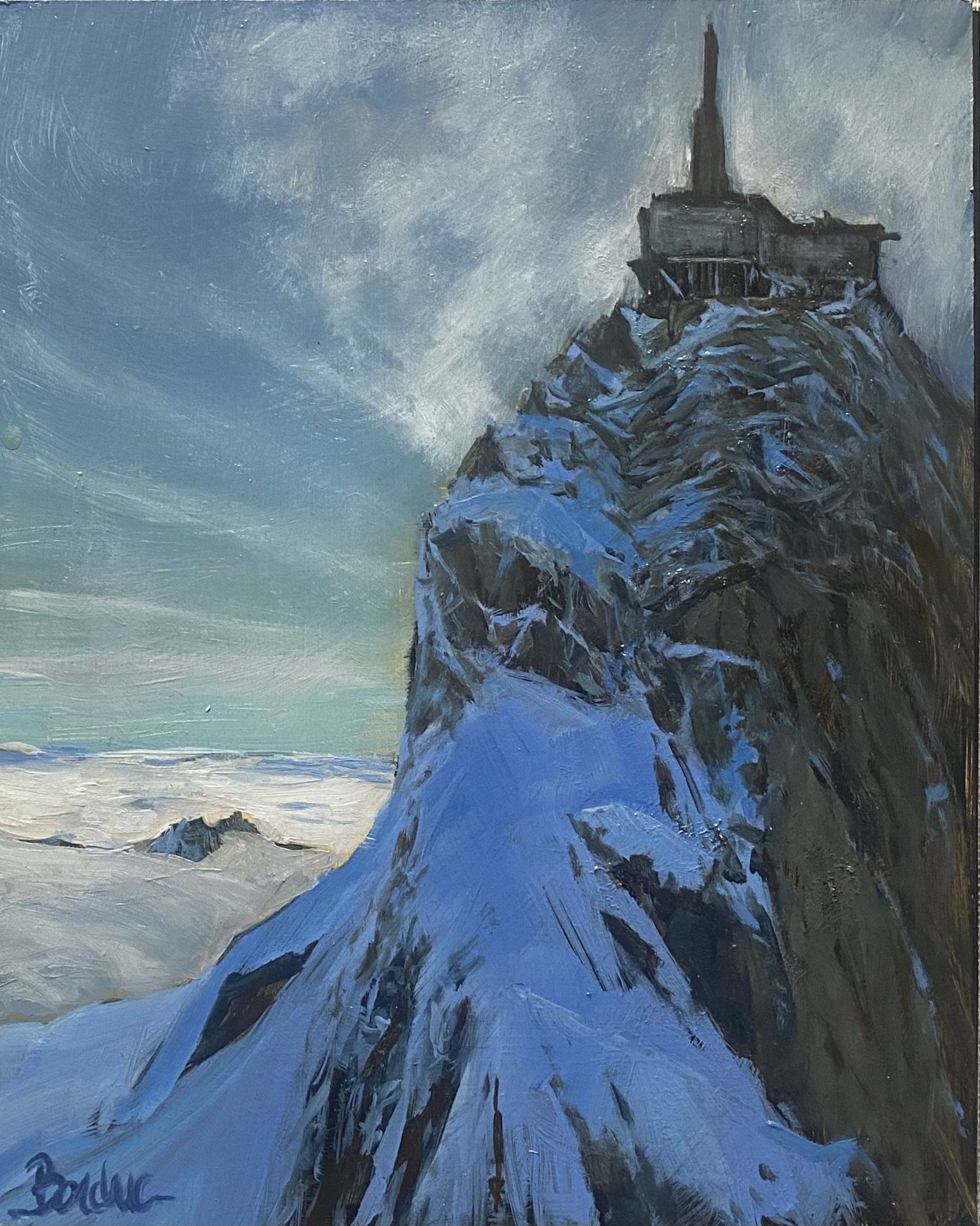 Etude de vent sur l'Aiguille du Midi 20 x 25cm