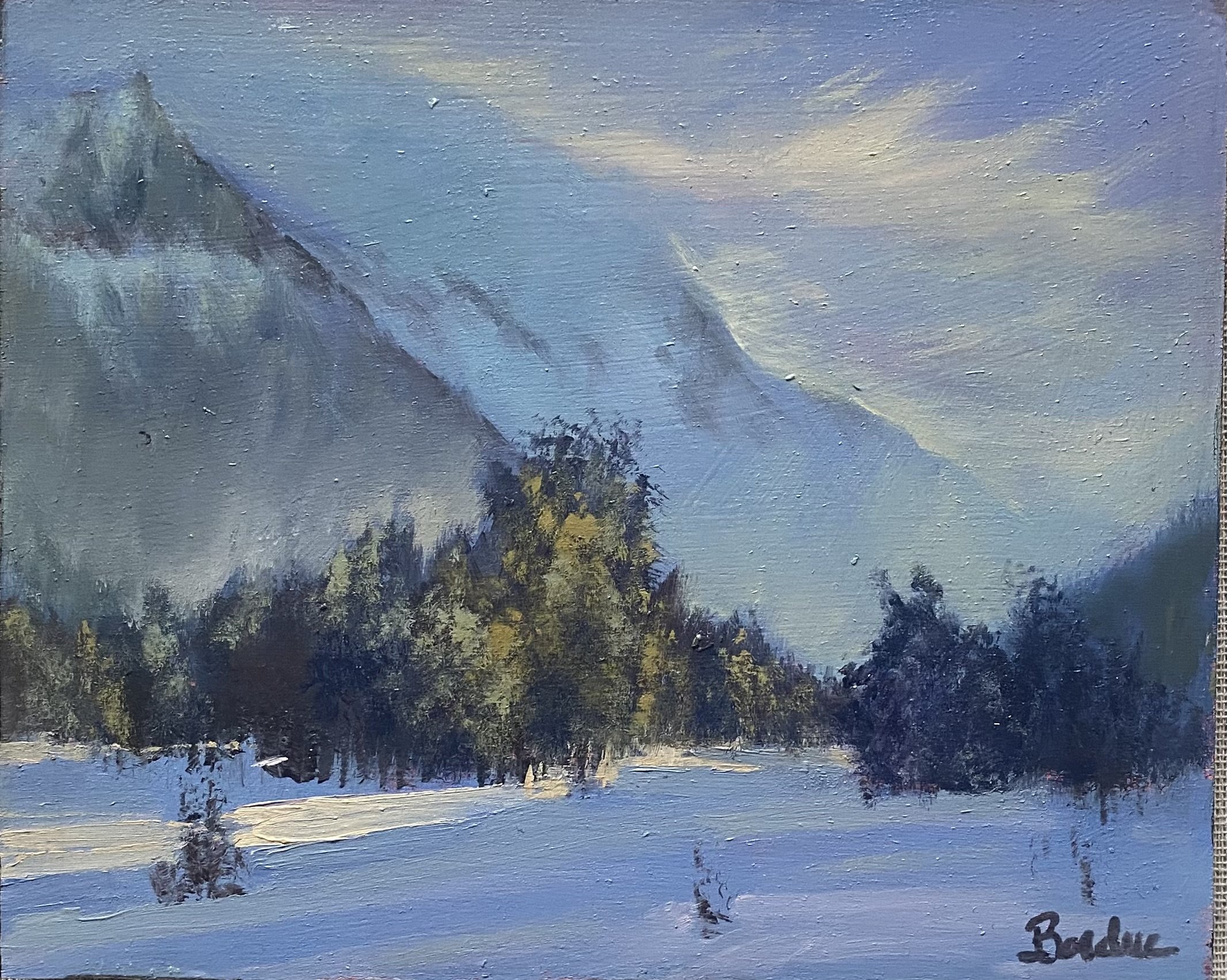Etude de lumiere et brume. 22 x 27cm