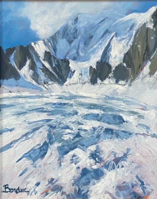 Glacier en dentelle. Huile sur plaque 25 x 20 cm. Sold