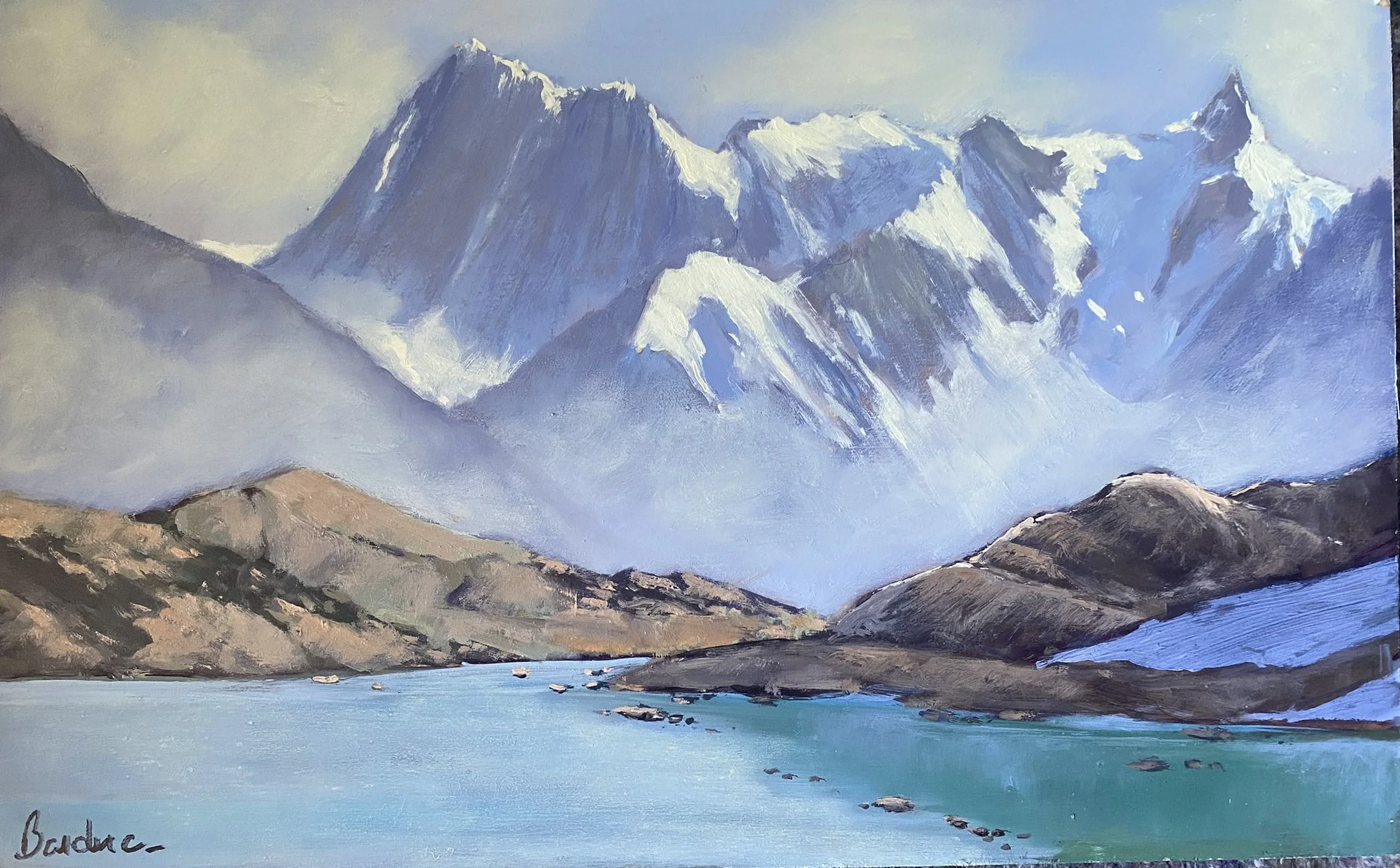 Lumiere du matin au Lac Blanc. 25 x 40cm