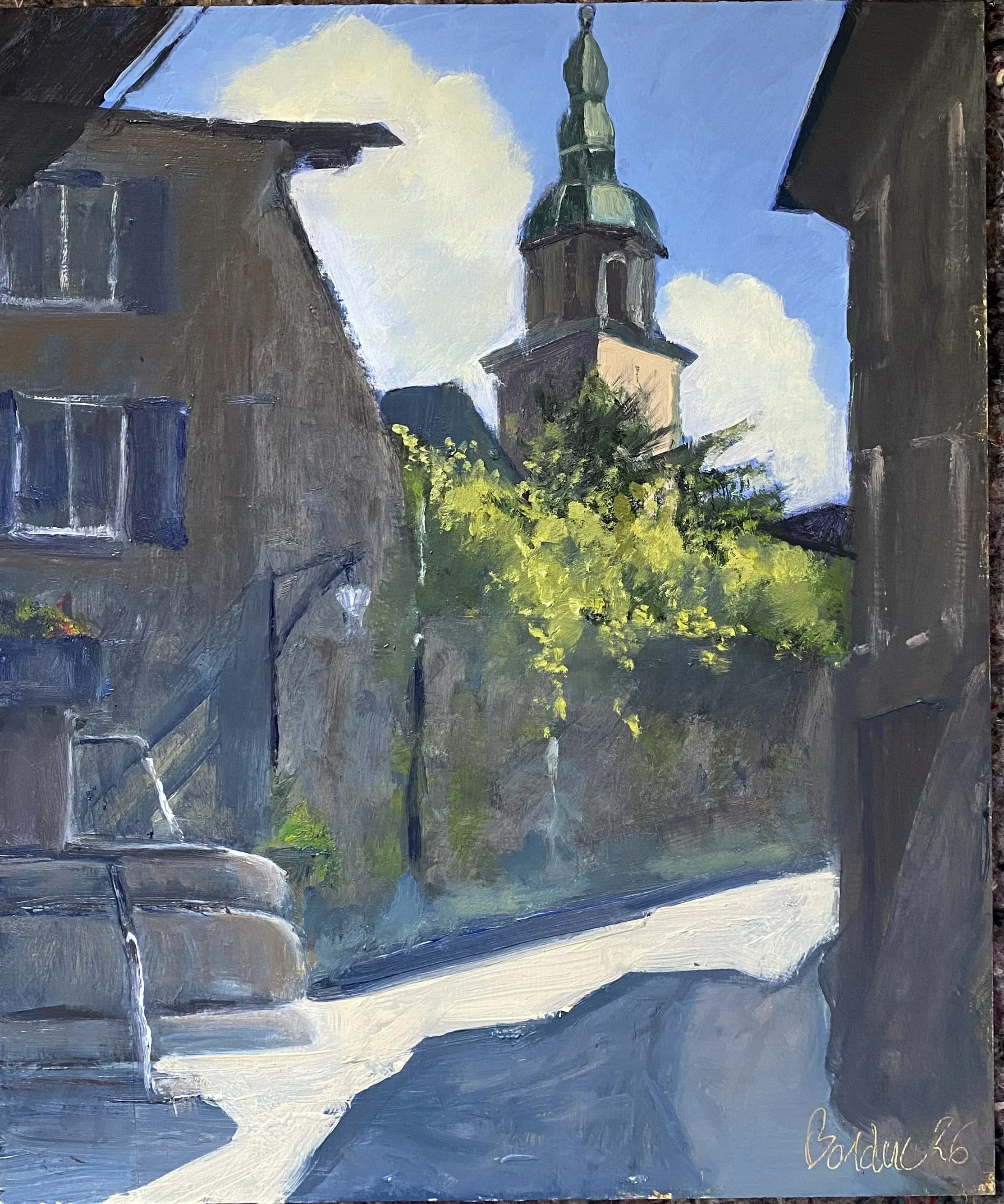 Conflans en Juillet tres chaud.  30 x 25cm