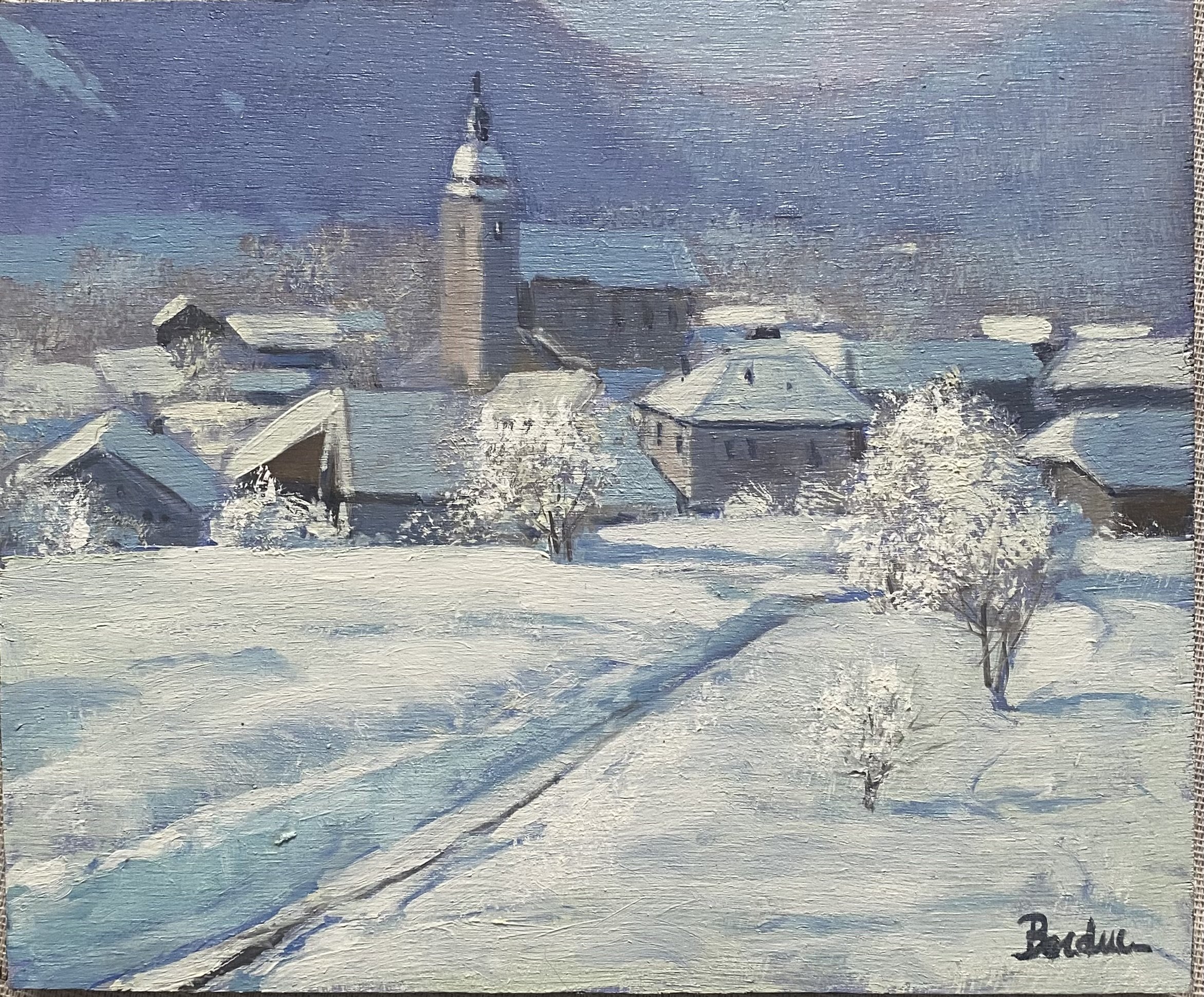 Village en hiver 25 x 30cm