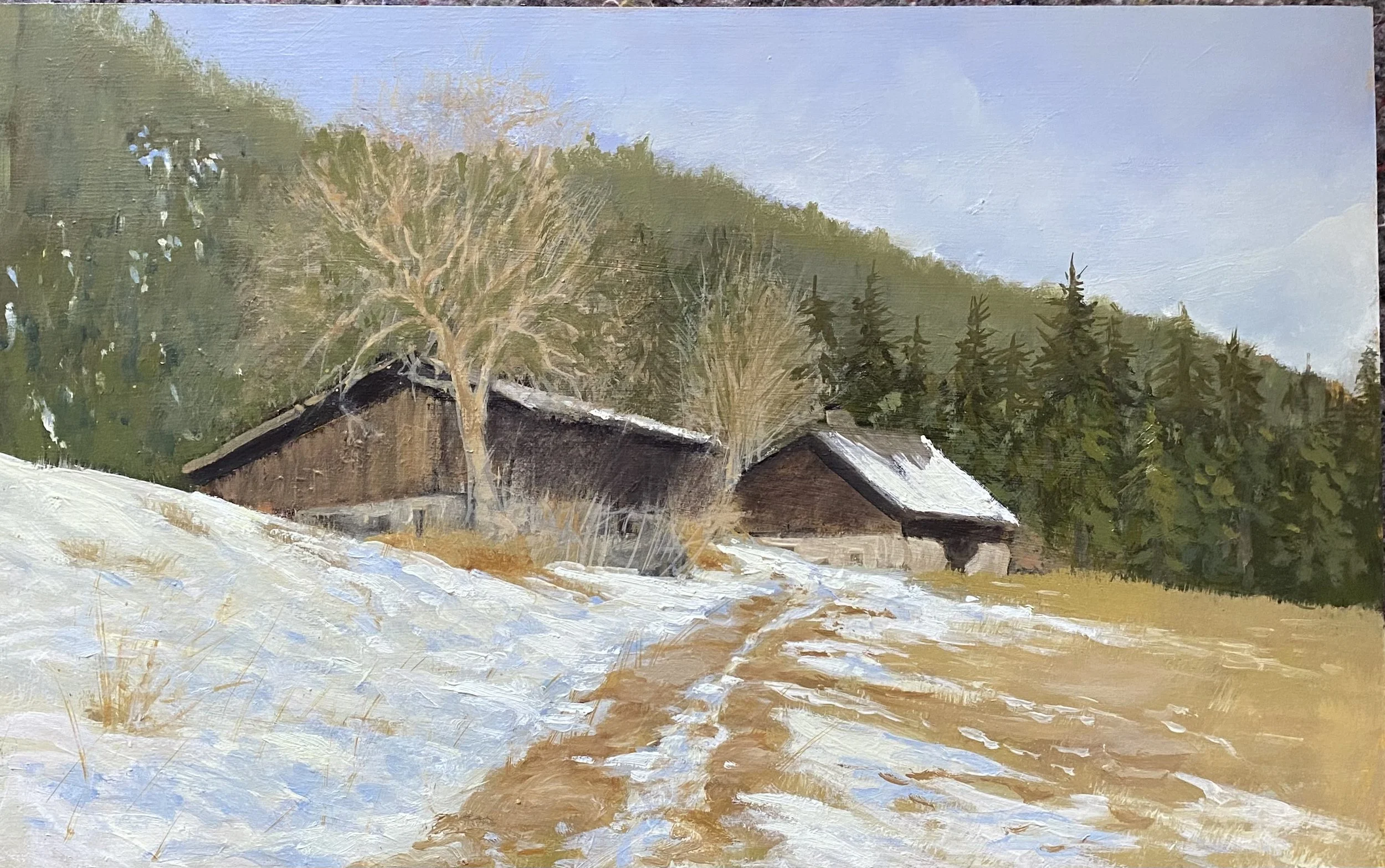 Couleurs de printemps a Charousse. 25 x 40cm
