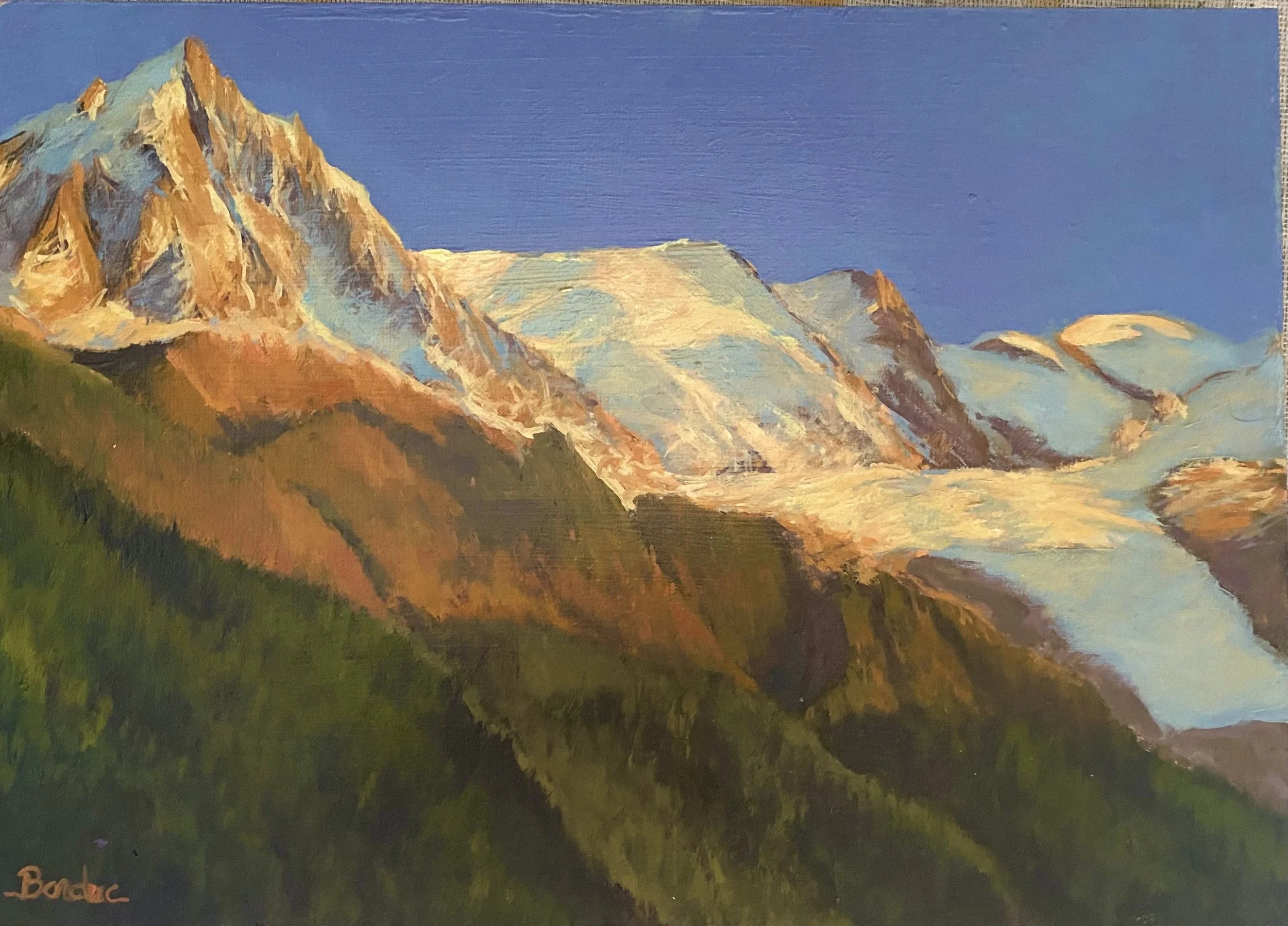 Fin de journee sur le massif. 42 x 30 cm