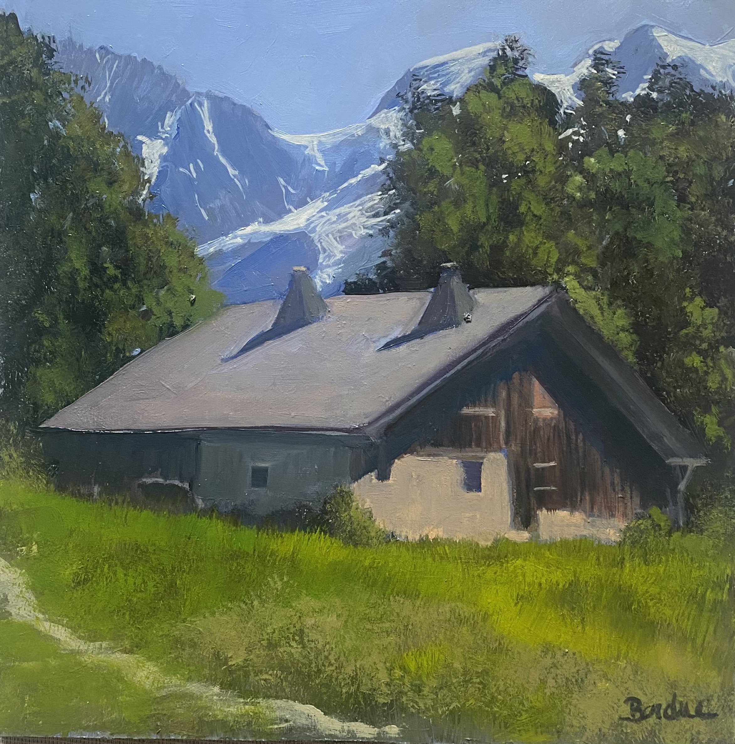 Apres midi a Charousse. 30 x 30cm. Sold