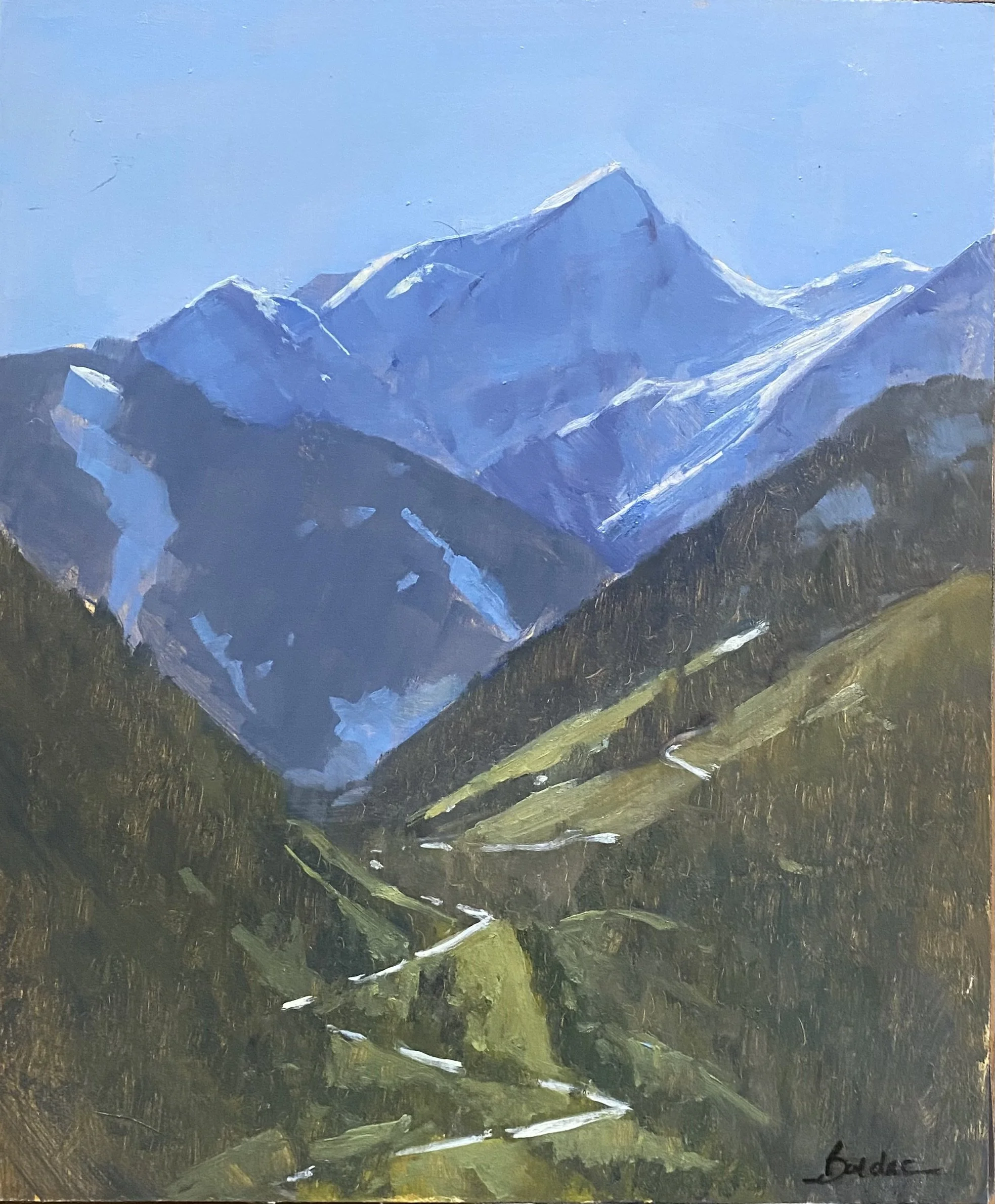 Areches depuis les Curtillets. 30 x 25cm