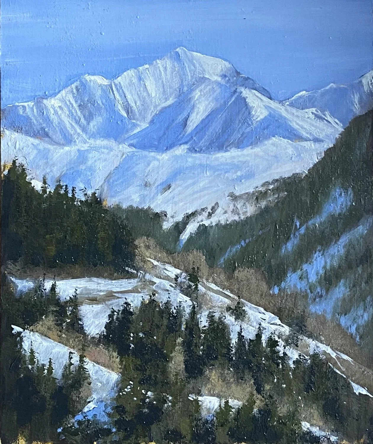 Mont Blanc depuis Hauteluce. 30 x 25cm. Sold