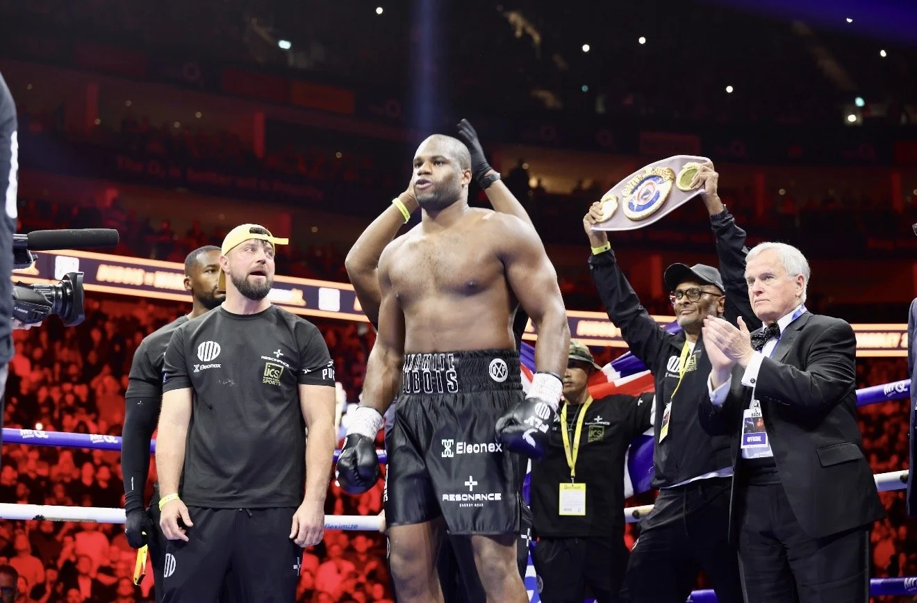 Daniel Dubois in the ring after his win against wardley 2