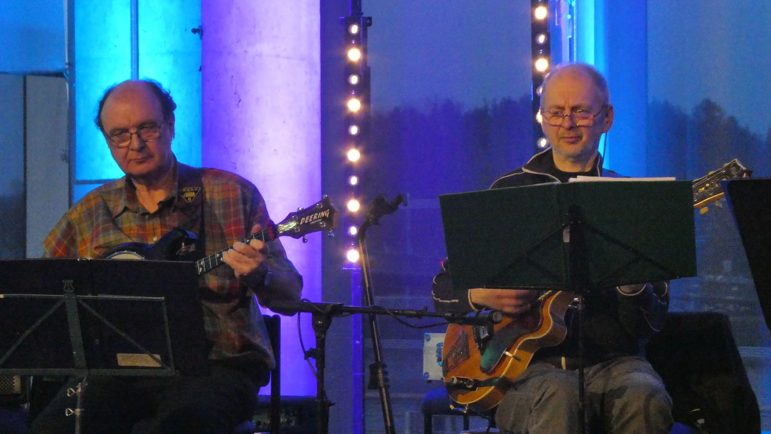 The Occasionals, 'Take The Floor', BBC Radio Scotland, Pacific Quay, Glasgow, 24th January 2026. Banjoits Kevin Macleod & guitarist Malcolm Jones of Runrig.