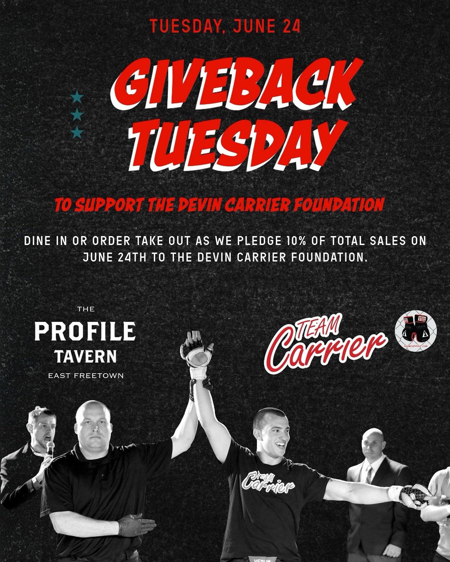 Please Share!! &amp; Join us on Tuesday, June 24th to help support the Devin Carrier Memorial MMA Charitable Foundation ❤️🥊

The Devin Carrier Memorial MMA Charitable Foundation was established to honor the life and legacy of Devin Carrier, a lifelo