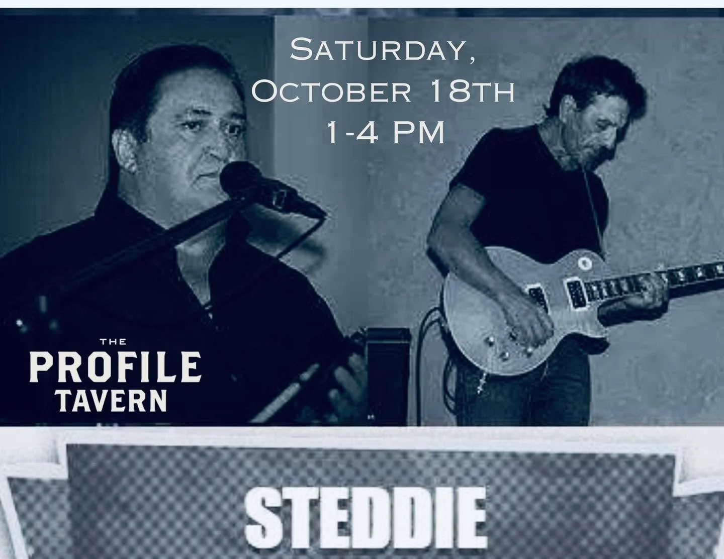 Mark your calendars- we have Steddie here on Saturday, Oct 18th from 1-4 🎸🎤🎶

Make your reservations now here:
https://tinyurl.com/profiletavern 🔥