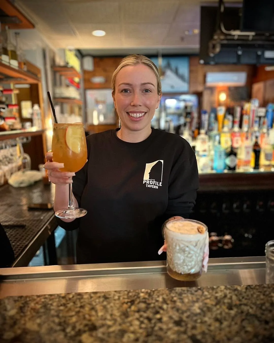 Our seasonal drink menu is in full swing here at The Profile Tavern - come try them out and let us know which one is your favorite!🎃🍹🍁