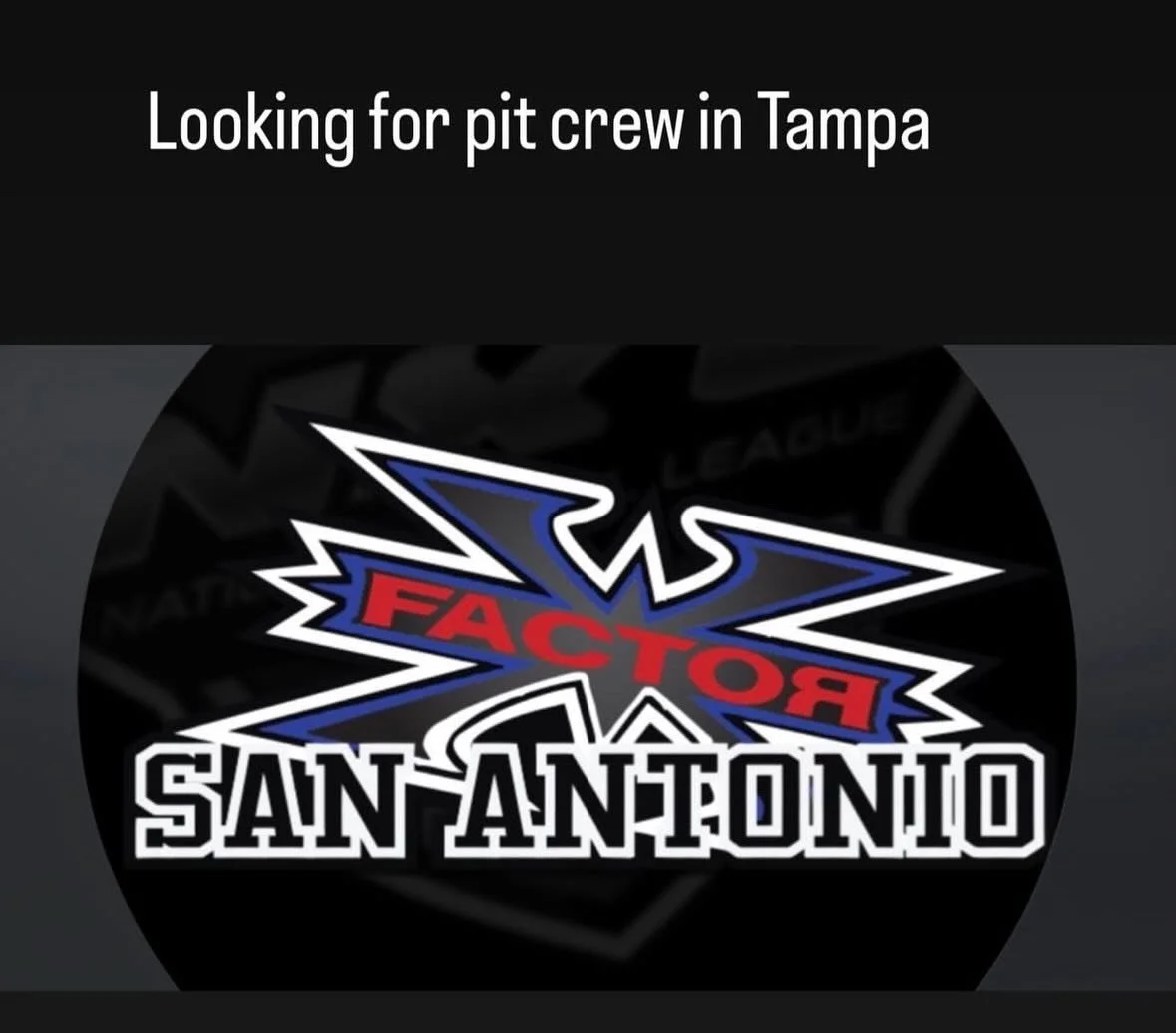 XFactor needs pit crew for Tampa, their snack table is top notch, take it from the Union. DM to be put in touch with the team.