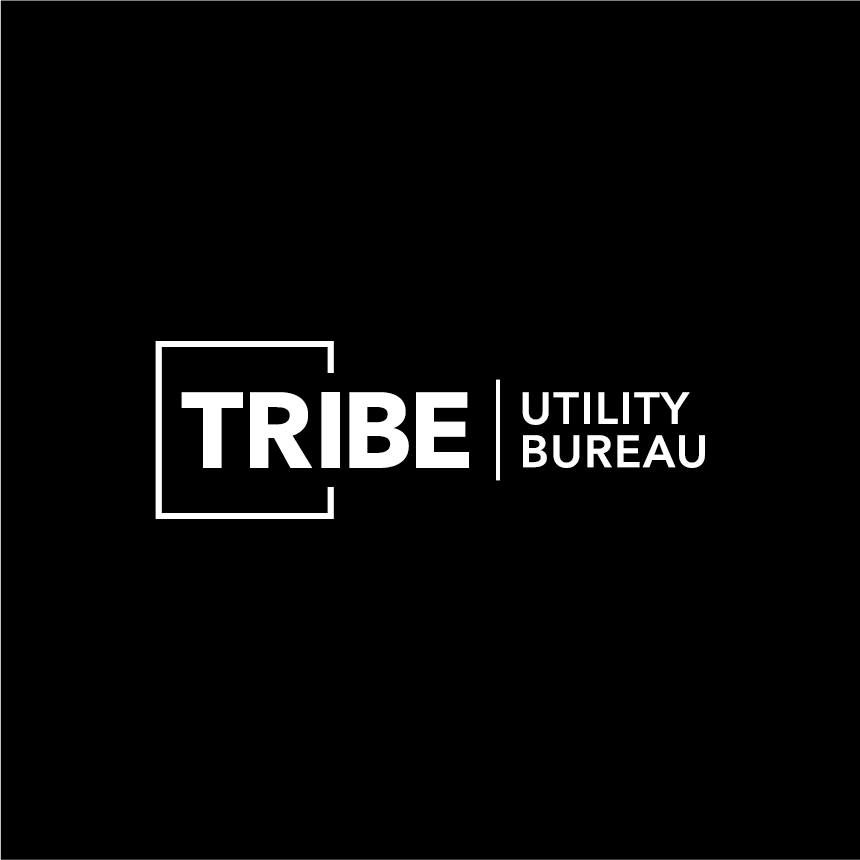 TRIBE Utility Bureau logo in white on a black background.